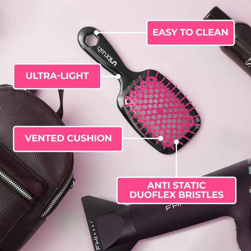 FHI Heat UNbrush Detangling Brush and UNwinder Detangling Spray Combo Pack - Tangle-Free Hair, Pain-Free Brushing, Anti-Static Bristles, Lightweight Hair Brush, Cherry Blossom