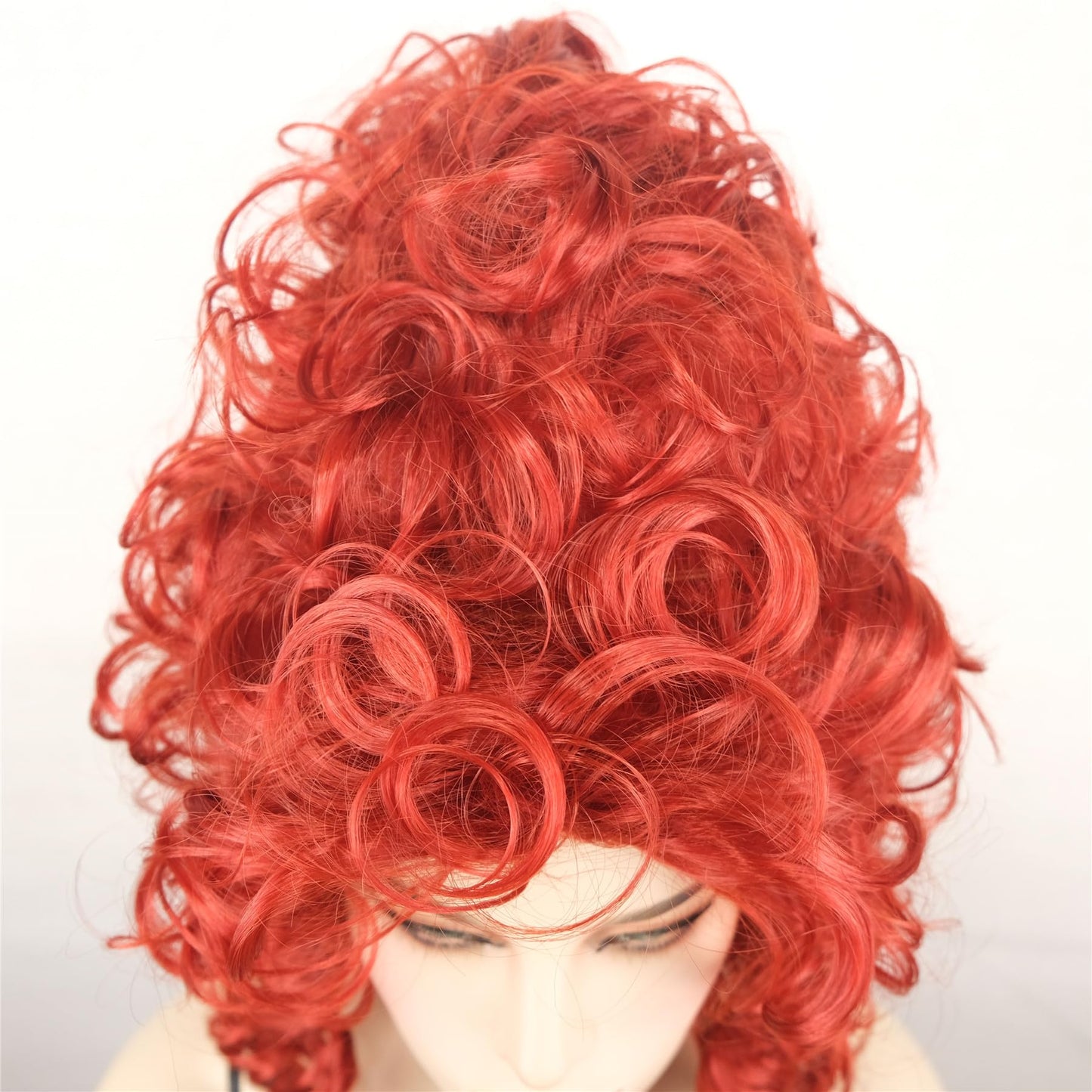 Aimole Red Curly Wigs for Women Beehive Wig Vintage Queen Halloween Costume Cosplay Party Hair