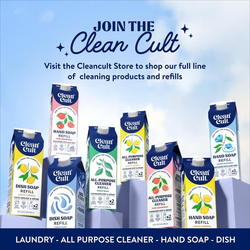 Cleancult Liquid Hand Soap Refill - Pink Grapefruit- Moisturizes Dry & Sensitive Skin - Made with Aloe Vera & Essential Oils - Eco Friendly - Paper-Based Packaging - 32 oz/3 Pack