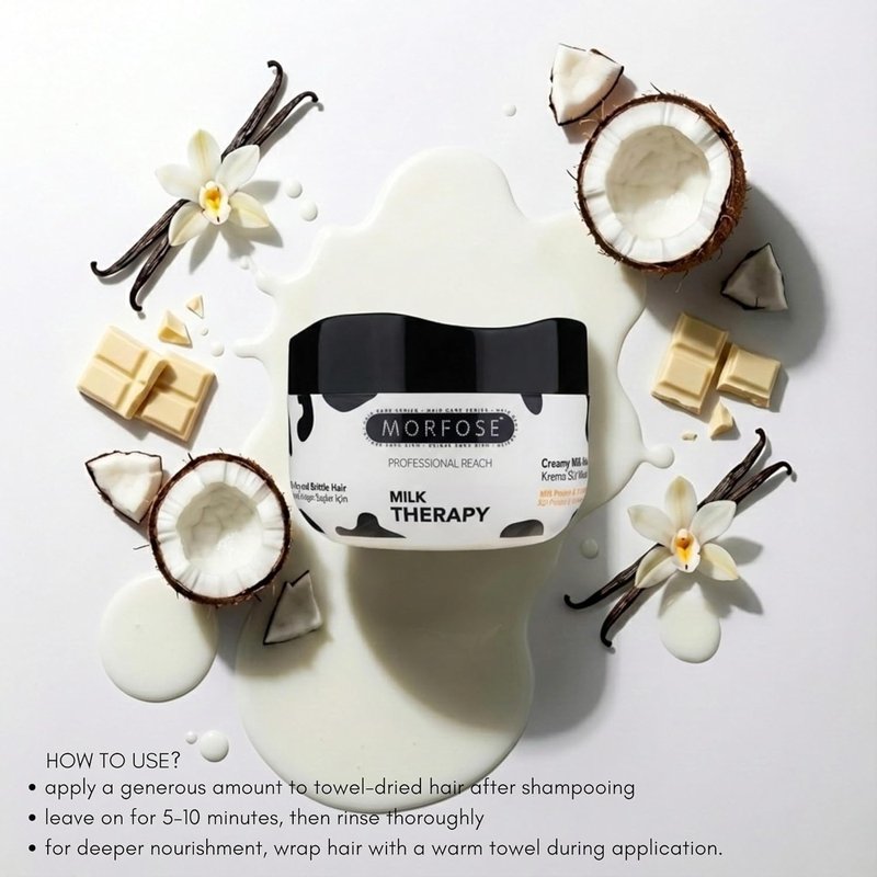 Morfose Professional Hair Mask - Repair Dry, Damaged Hair | 16.9 Fl Oz Milk Therapy