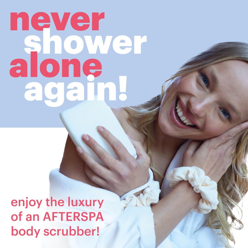 Bath Scrubber for Body by Afterspa, Shower Brush, Back Loofah, Body Exfoliator, Vegan and Cruelty Free (Pack of 6)