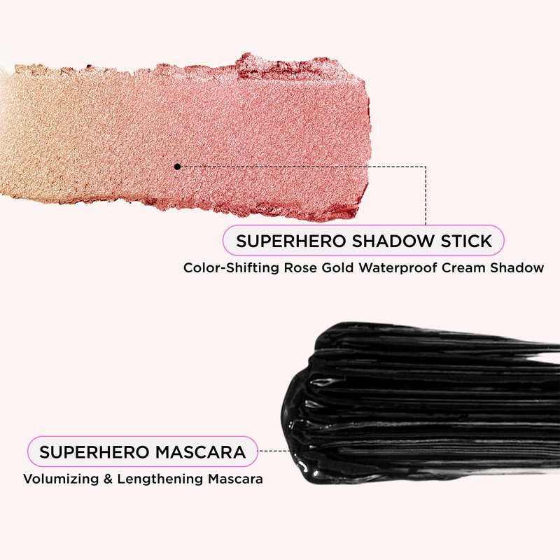 IT Cosmetics Unwrap Glimmering Eyes Mascara & Eyeshadow Stick Makeup Set , 2-Pc Holiday Giftset for Her - Full Size Makeup - Superhero Waterproof Cream Eye Shadow & Volumizing Lengthening Mascara