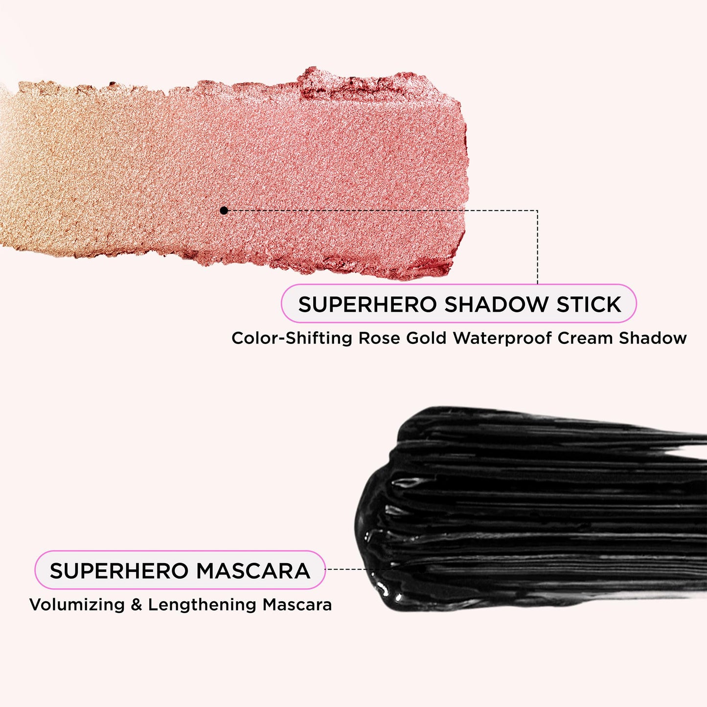 IT Cosmetics Unwrap Glimmering Eyes Mascara & Eyeshadow Stick Makeup Set , 2-Pc Holiday Giftset for Her - Full Size Makeup - Superhero Waterproof Cream Eye Shadow & Volumizing Lengthening Mascara