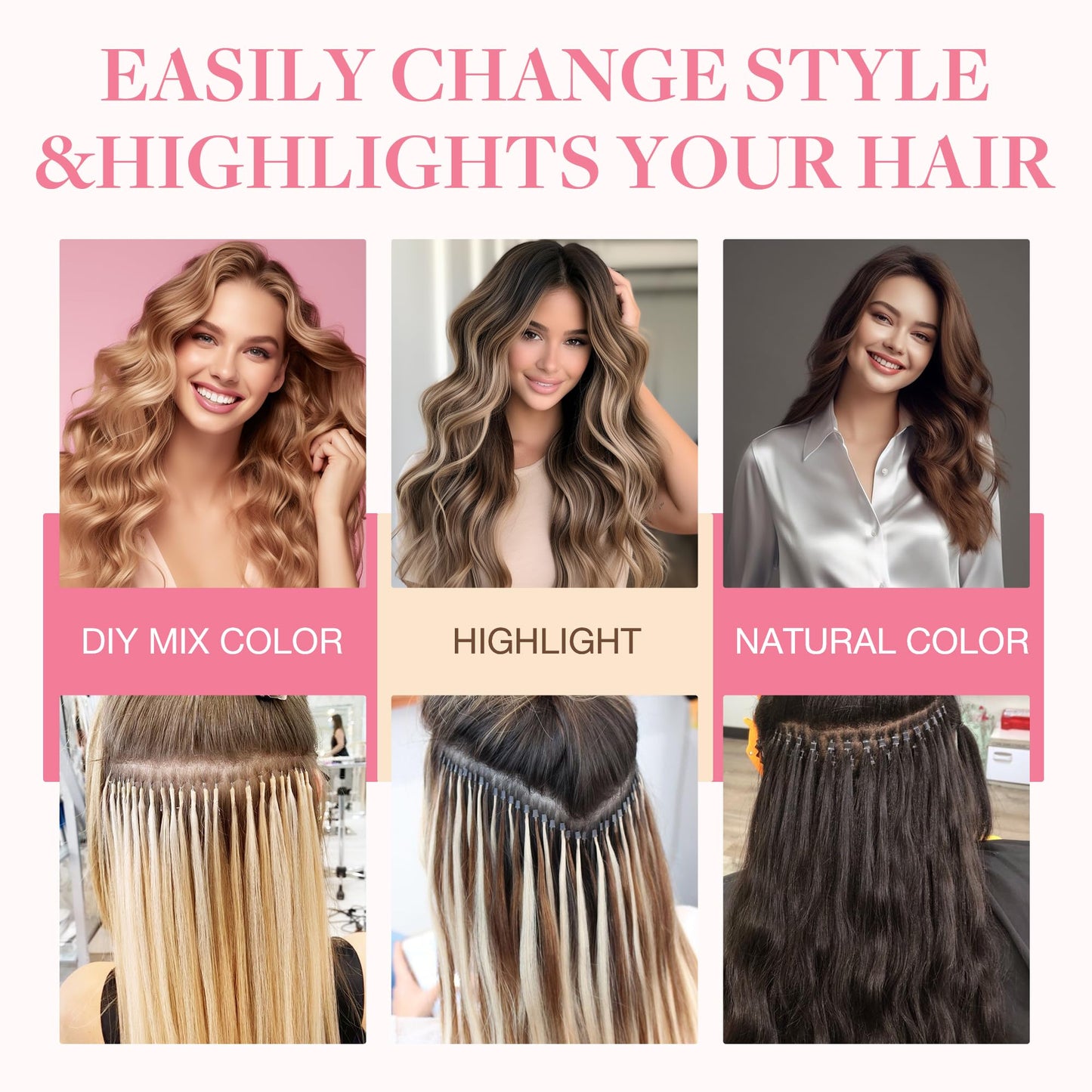 GOO GOO U Tip Real Human Hair Extensions, 16inch 50g 50S, Hot Fusion, Jet Black
