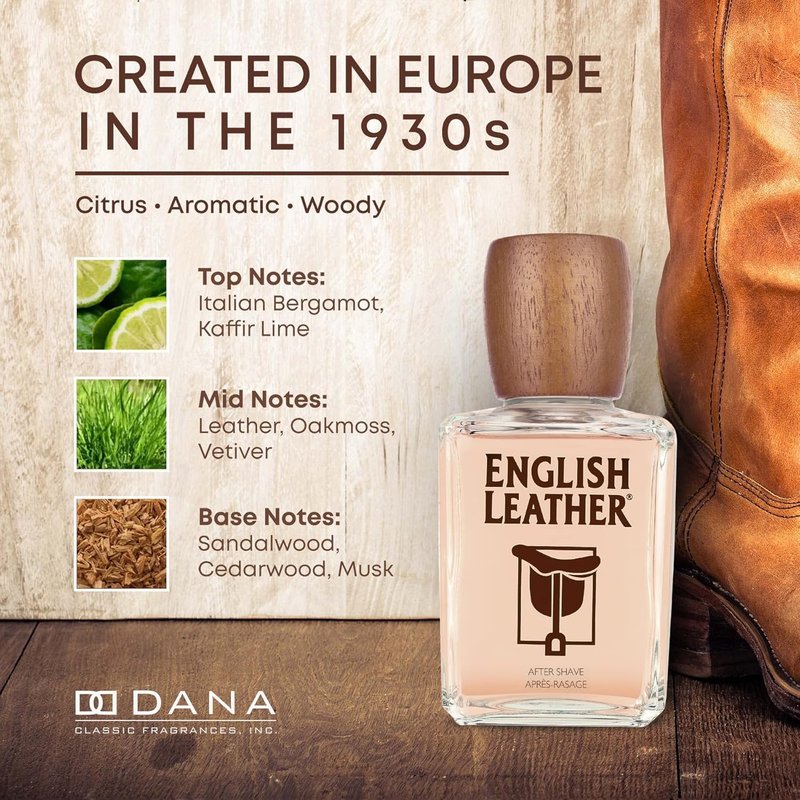 English Leather Aftershave Splash for Men - Classic Scent, Refreshing Formula