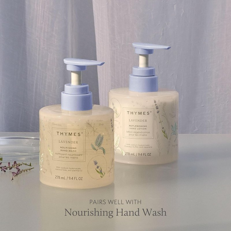 Thymes Replenishing Hand Lotion - Hydrating Formula for Dry Skin | Lavender, 9.4 fl oz