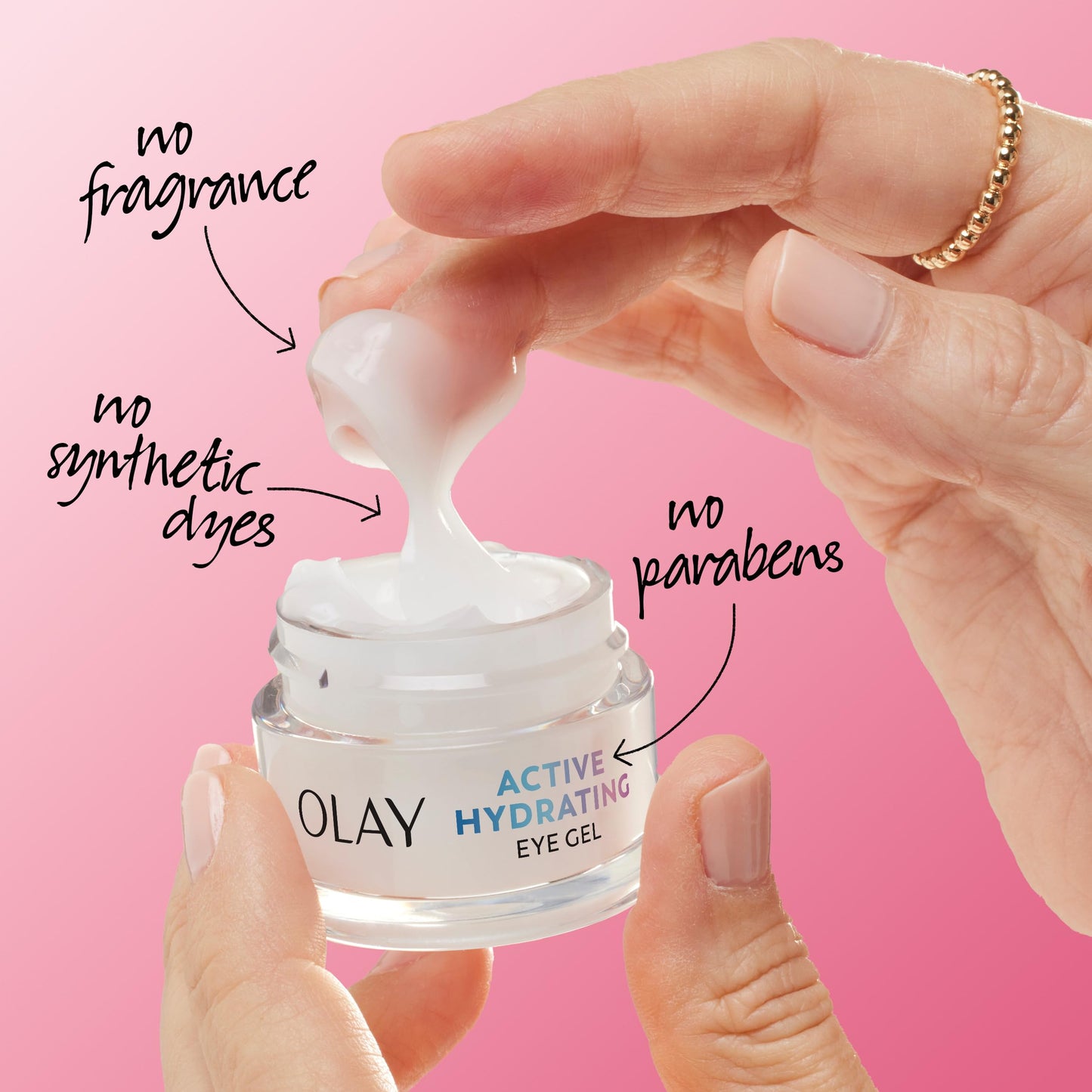 Olay Active Hydrating Eye Gel, Fragrance-Free, Anti-Aging Eye Cream with Hyaluronic Acid and Niacinamide, 0.5 oz