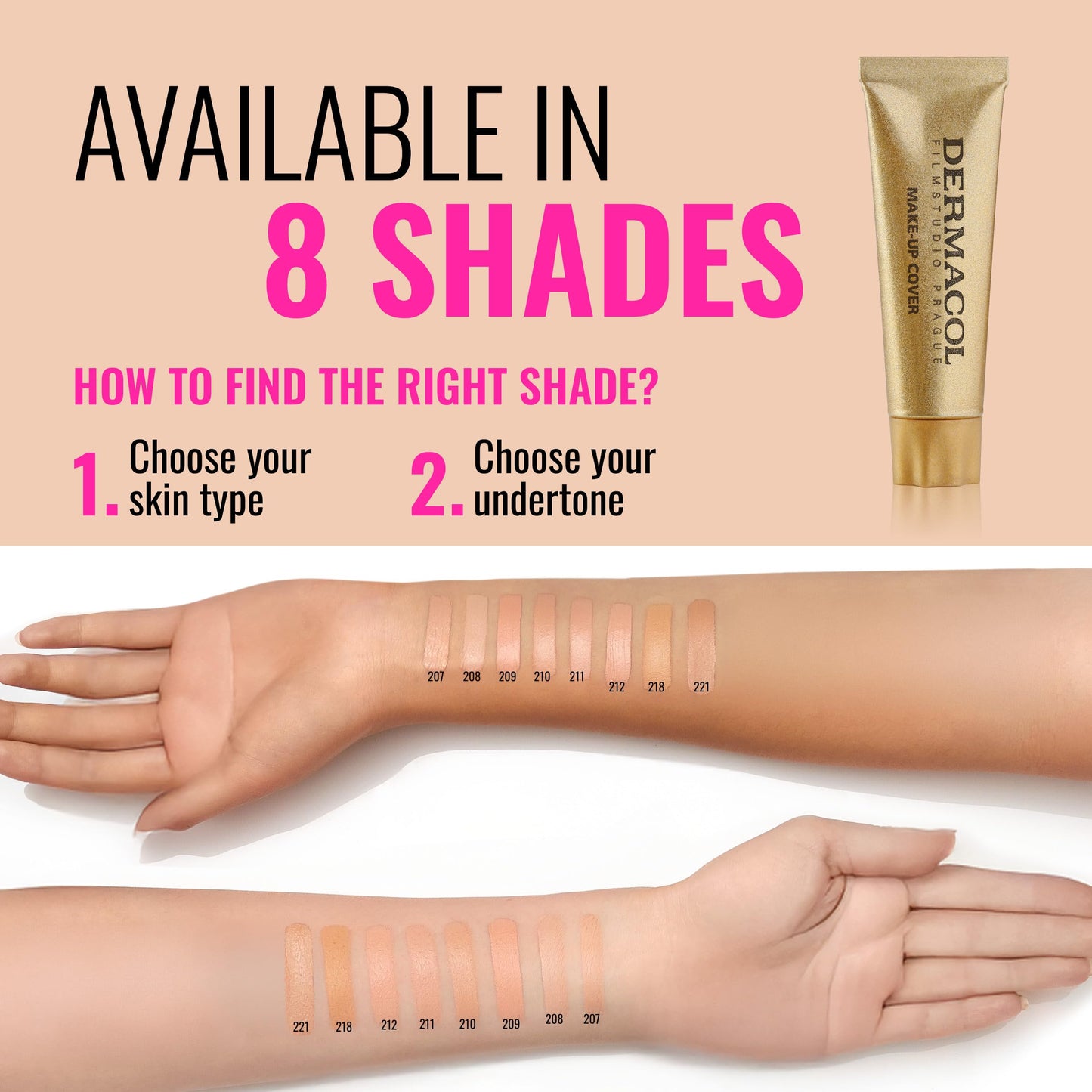Dermacol - Mini Full Coverage Foundation 13g, Liquid Makeup Matte Foundation with SPF 30, Waterproof Foundation for Oily Skin, Acne, & Under Eye Bags, Long-Lasting Makeup Products