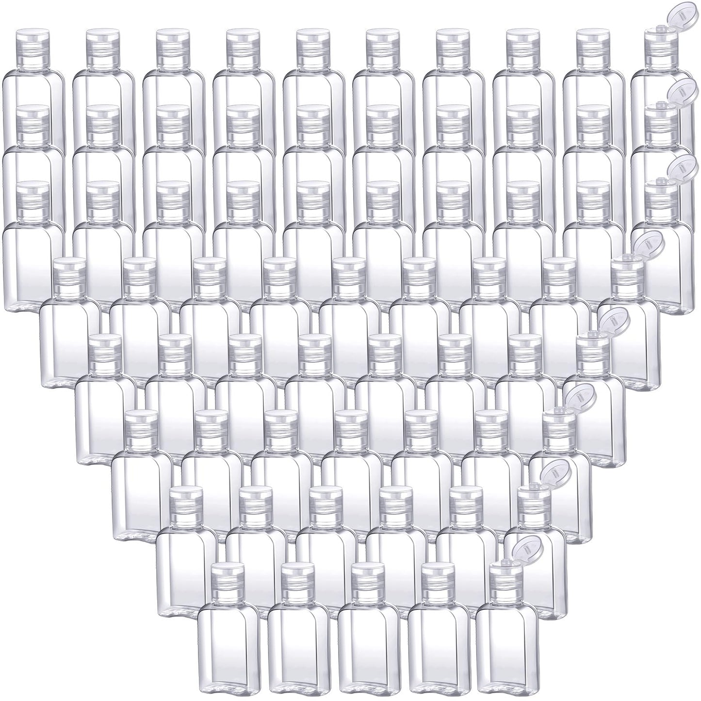 Boao 150 Pcs 1 oz/30 ml Portable Travel Bottle Clear Plastic Empty Bottles Refillable Reusable Bottles Containers for Travel Outdoor Camping Business Trip