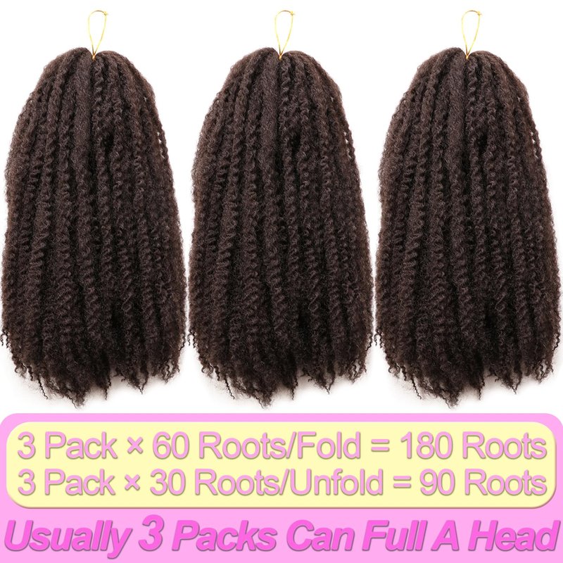 Marley Twist Braiding Hair-18 Inch 90Roots/unfold Soft Marley Twist Hair For Twists 3 Packs Lightweight Cuabn Twist Hair For Black Women (18 Inch 3 Packs, #4)