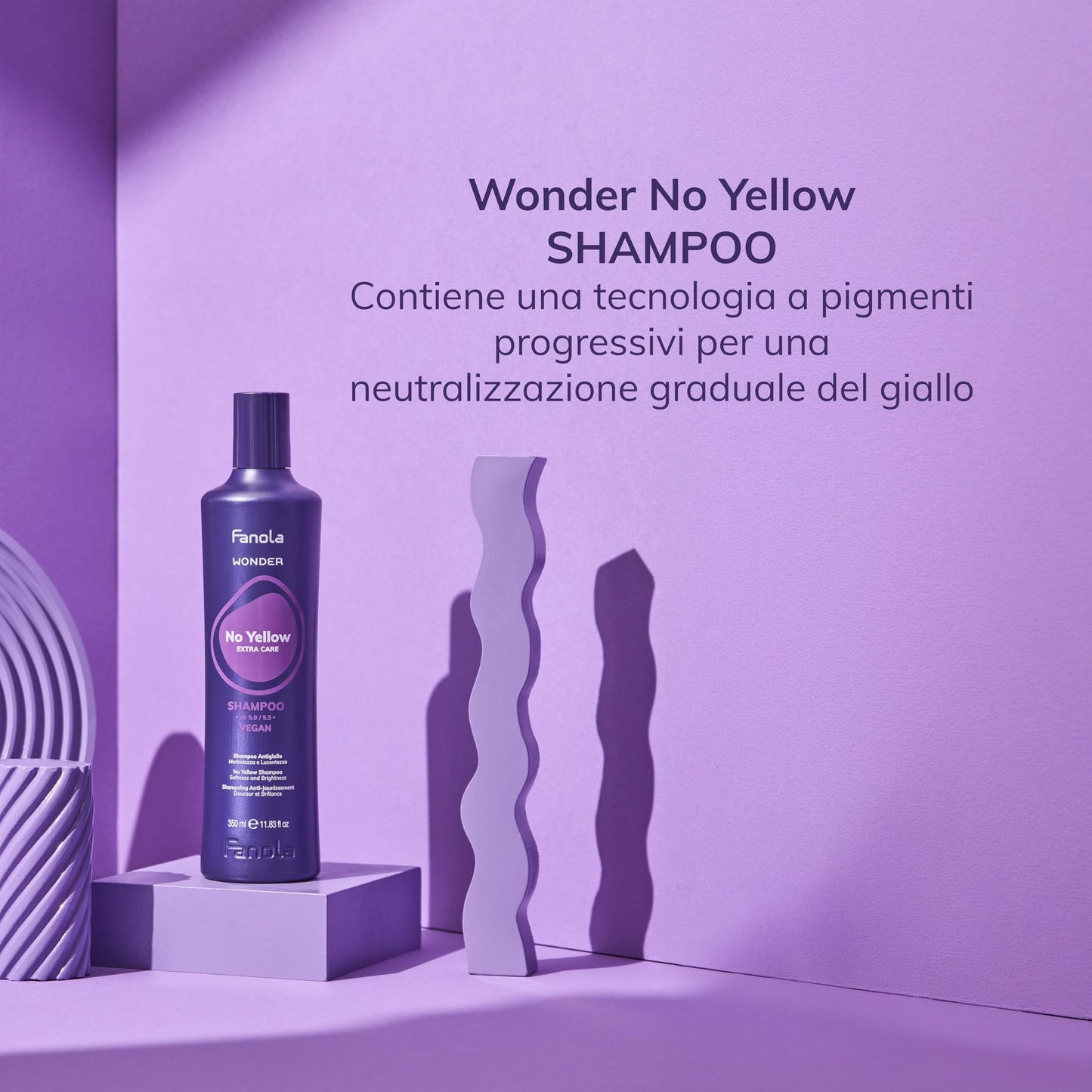 Fanola No Yellow Purple Shampoo - Purple Color Depositing Shampoo for Blondes, Bleached & Grey Hair - Formulated with Violet Pigment to Remove Brassy Tones from Hair (11.83 Fl oz)