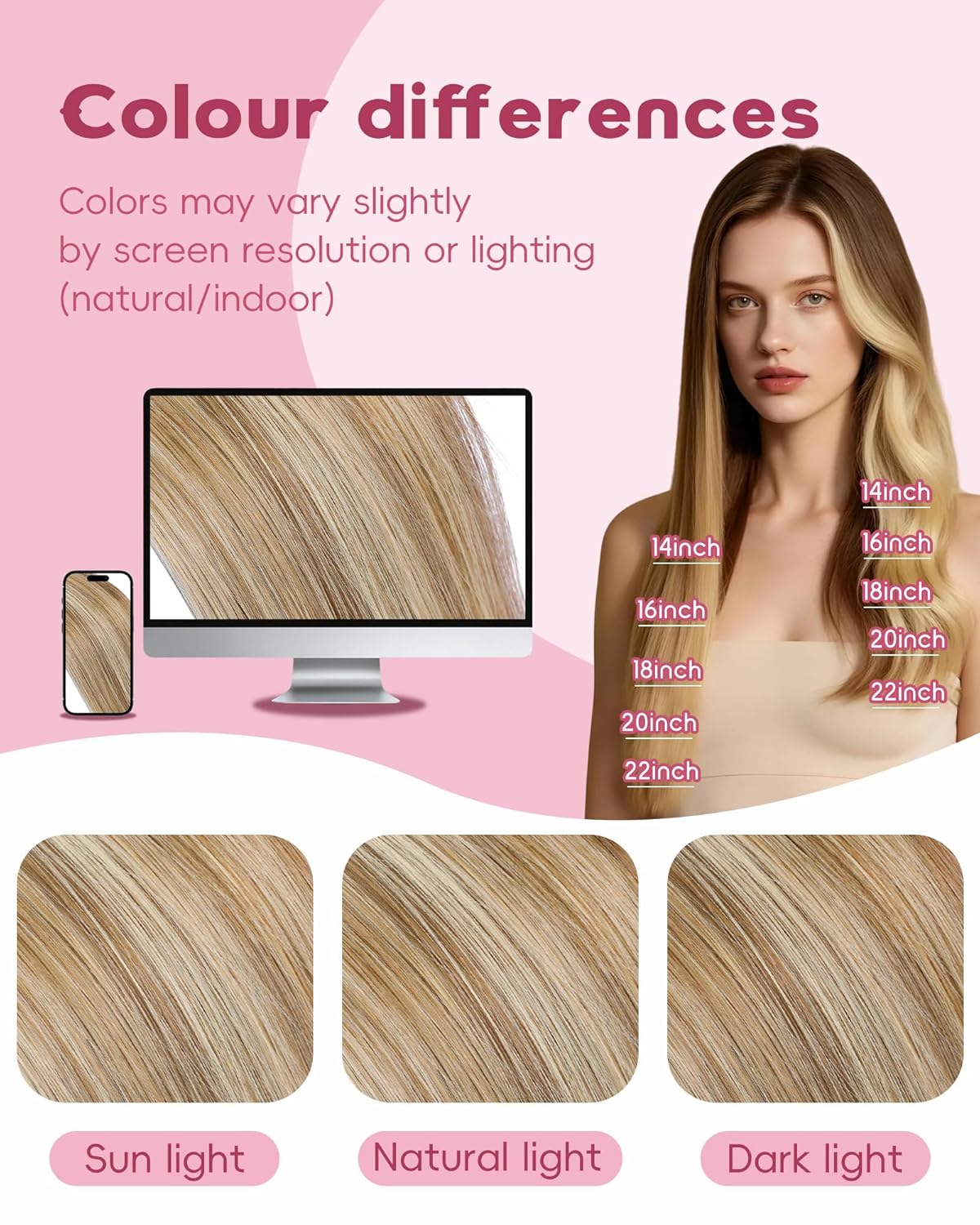 Microlink Hair Extensions - 20 Inch Human Hair, Chocolate Brown to Caramel Blonde | Invisible Straight, 30g