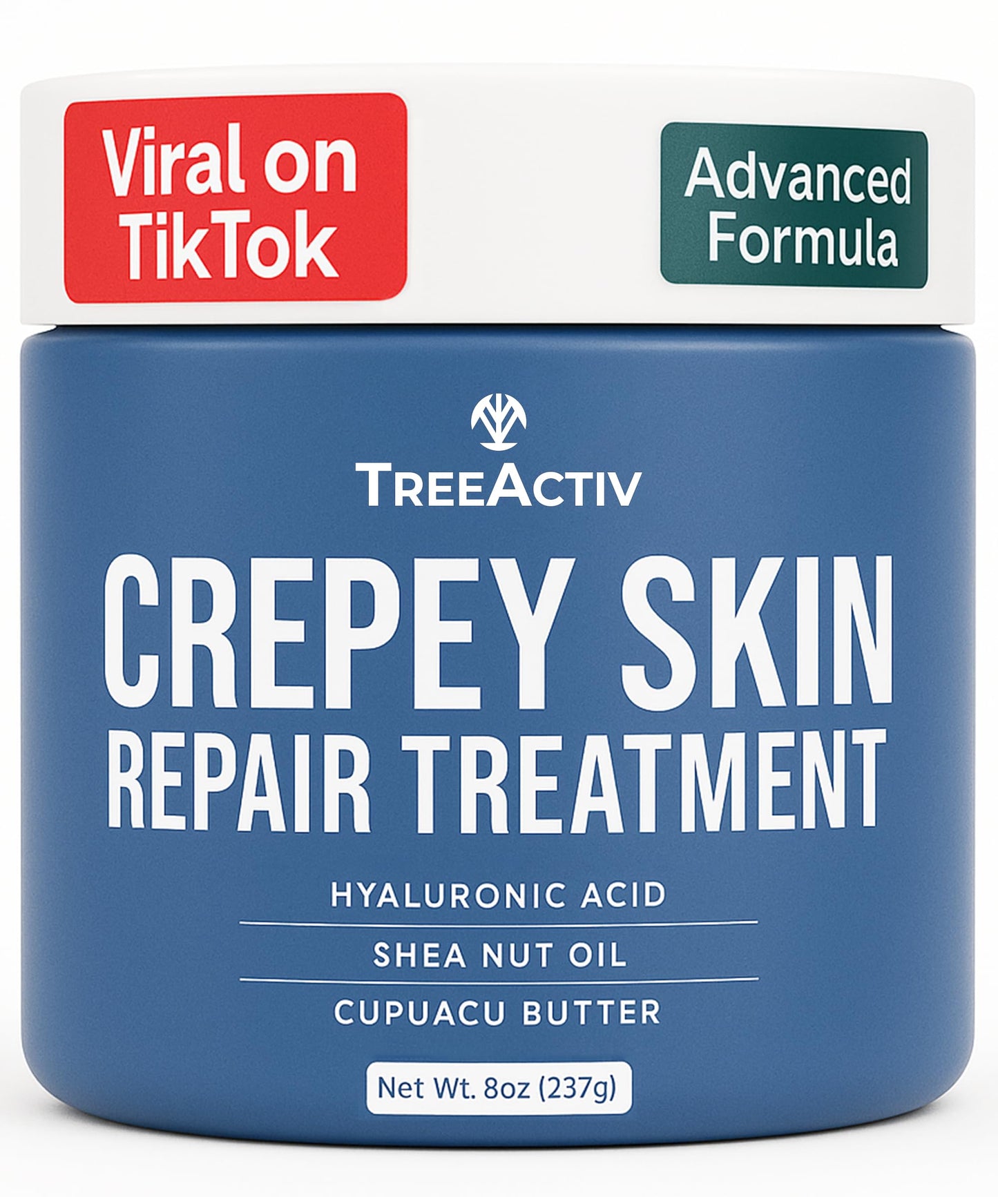 TreeActiv Crepey Skin Repair Cream Original Formula, 8 fl oz, Firming Cream For Face & Neck, Skin Firming Lotion with Hyaluronic Acid, Crepey to Address Dry Crepe