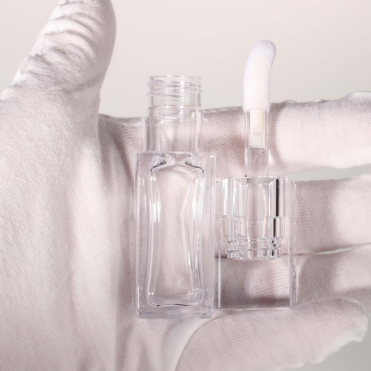 COSIDEA 18pcs Empty 6ml Square Clear PETG lip gloss tubes big deo foot wand lipgloss tube container for lip oil