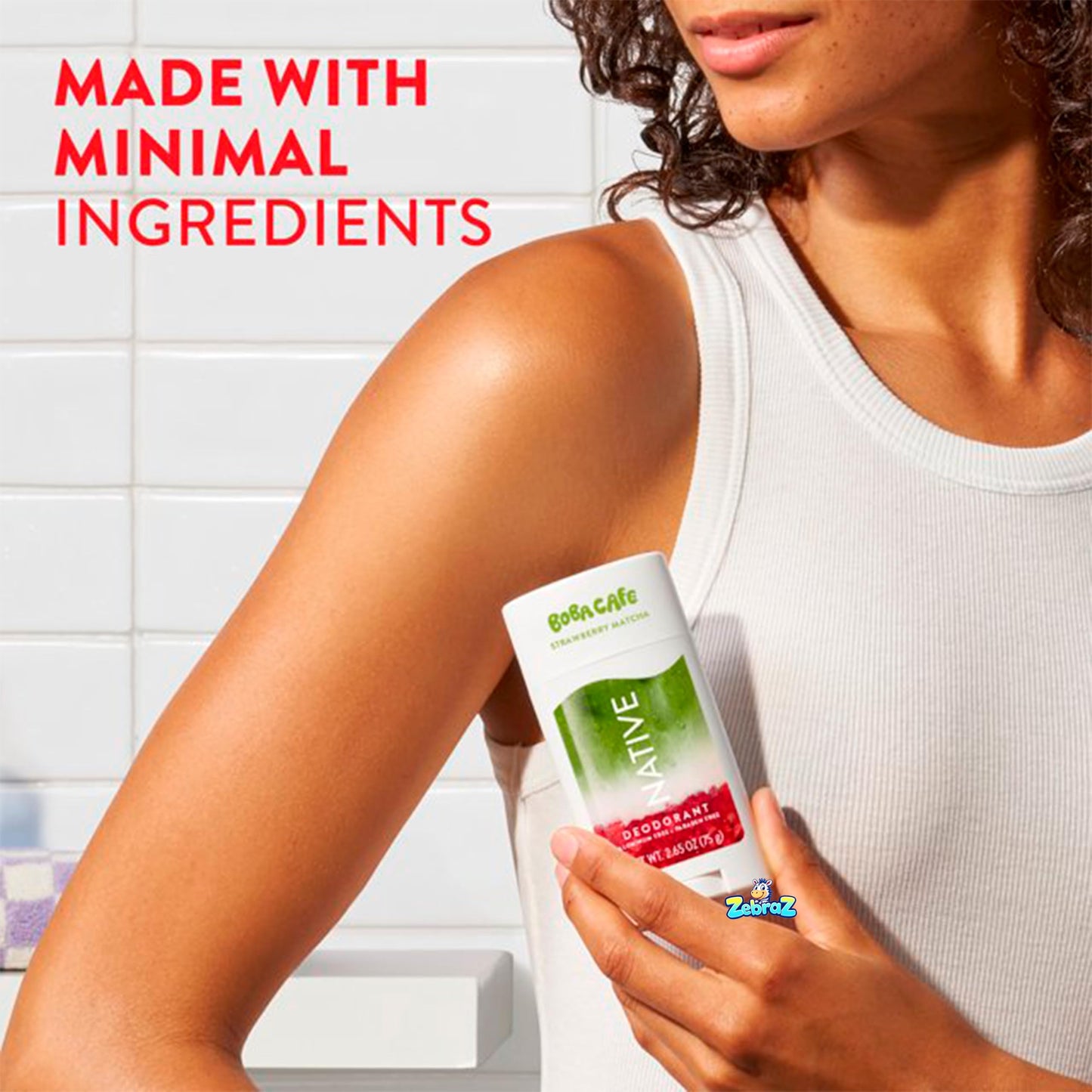 Native Aluminum Free Deodorant, Limited Edition Strawberry Matcha, 72 Hour Odor Protection, for Women and Men, Boba Café, 2.65oz - Pack Of 02