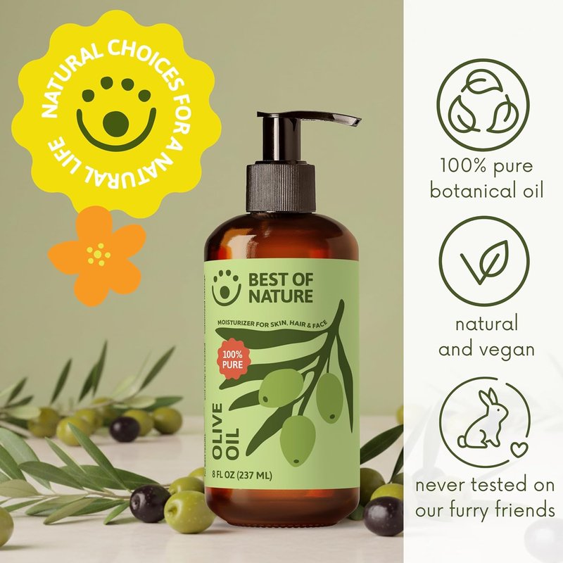 100% Pure Olive Massage & Body Oil - Cold Pressed, Unscented Moisturizer for Skin & Hair | Half Gallon (64 fl oz)