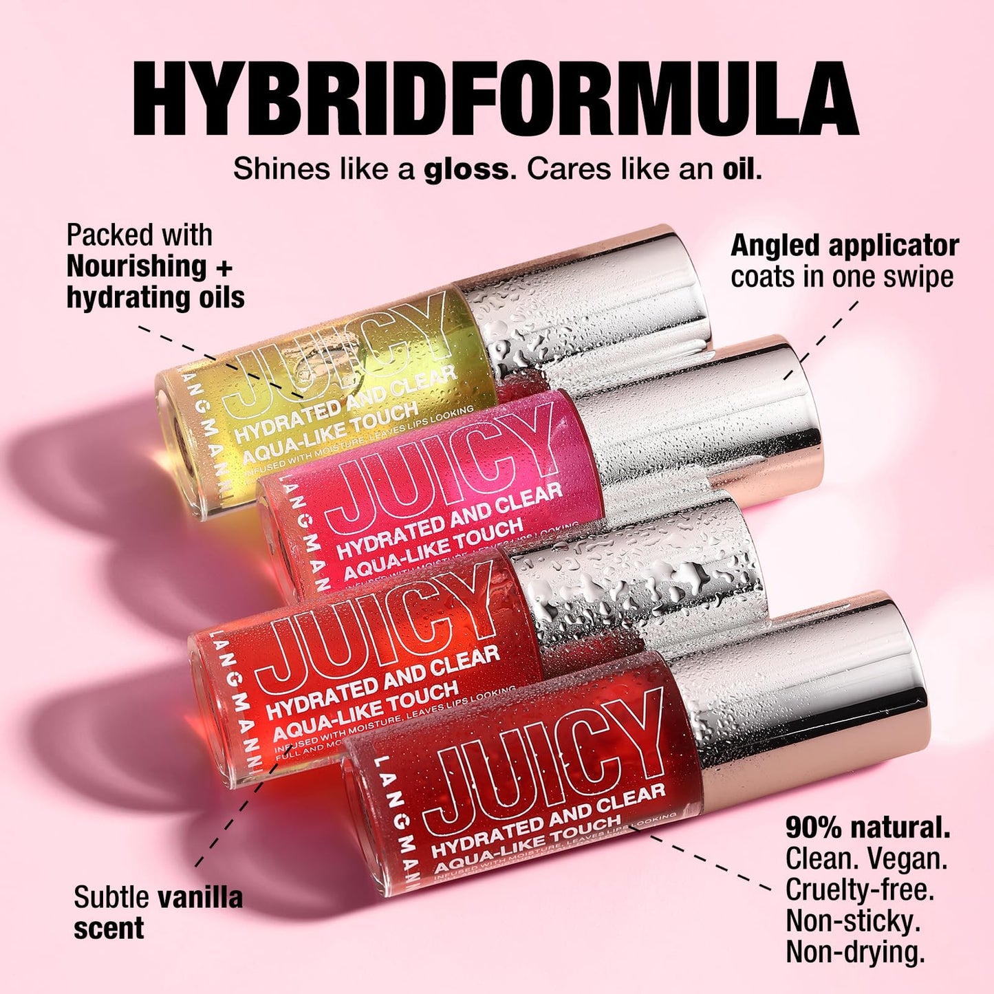 Jolilab Lip Oil, Hydrating Lip Glow Oil Plumping Glass Finish Moisturizing Lip Gloss Lip Tint Extract Lip Oil Tinted for Dry Lip and Lip Care