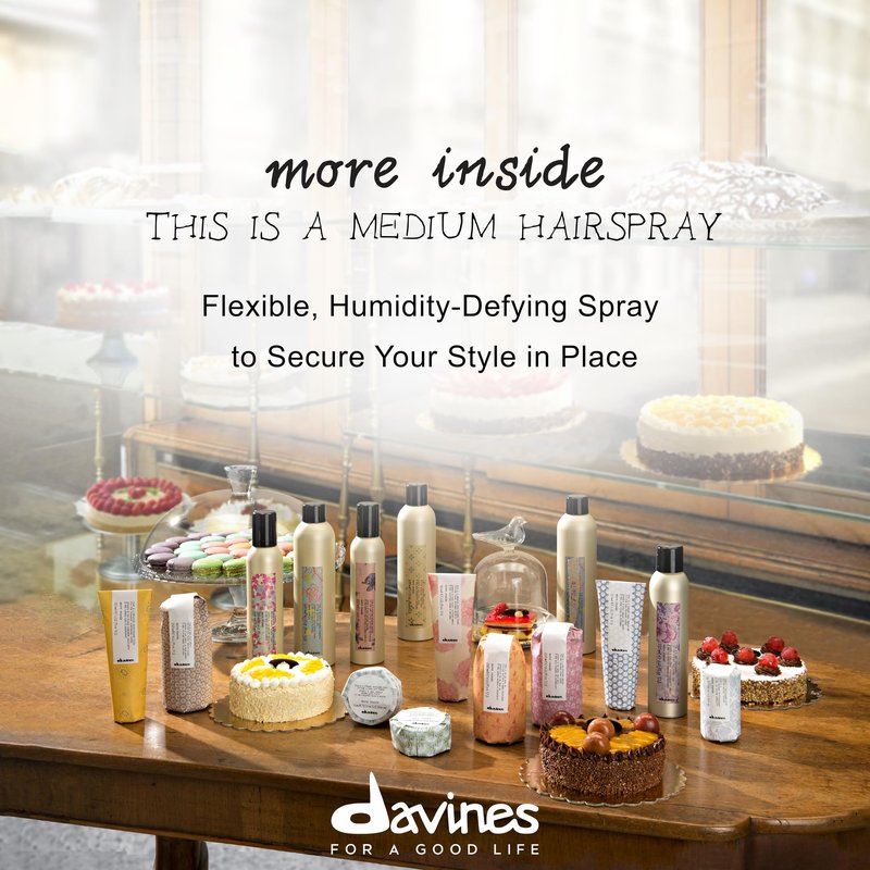 Davines This Is A Medium Hair Spray, Medium Hold Flexible Finish - Fine Mist for Brushable Hold & Natural Movement - Humidity Resistant, 13.53 Fl Oz