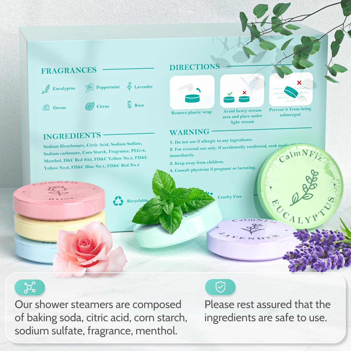 60 Pack Shower Steamers for Women Gift Set, Shower Bath Bombs with 6 Scents, Self Care Gifts for Wife, Easter Basket Stuffers for Women, Mothers Day and Birthday Gift Ideas