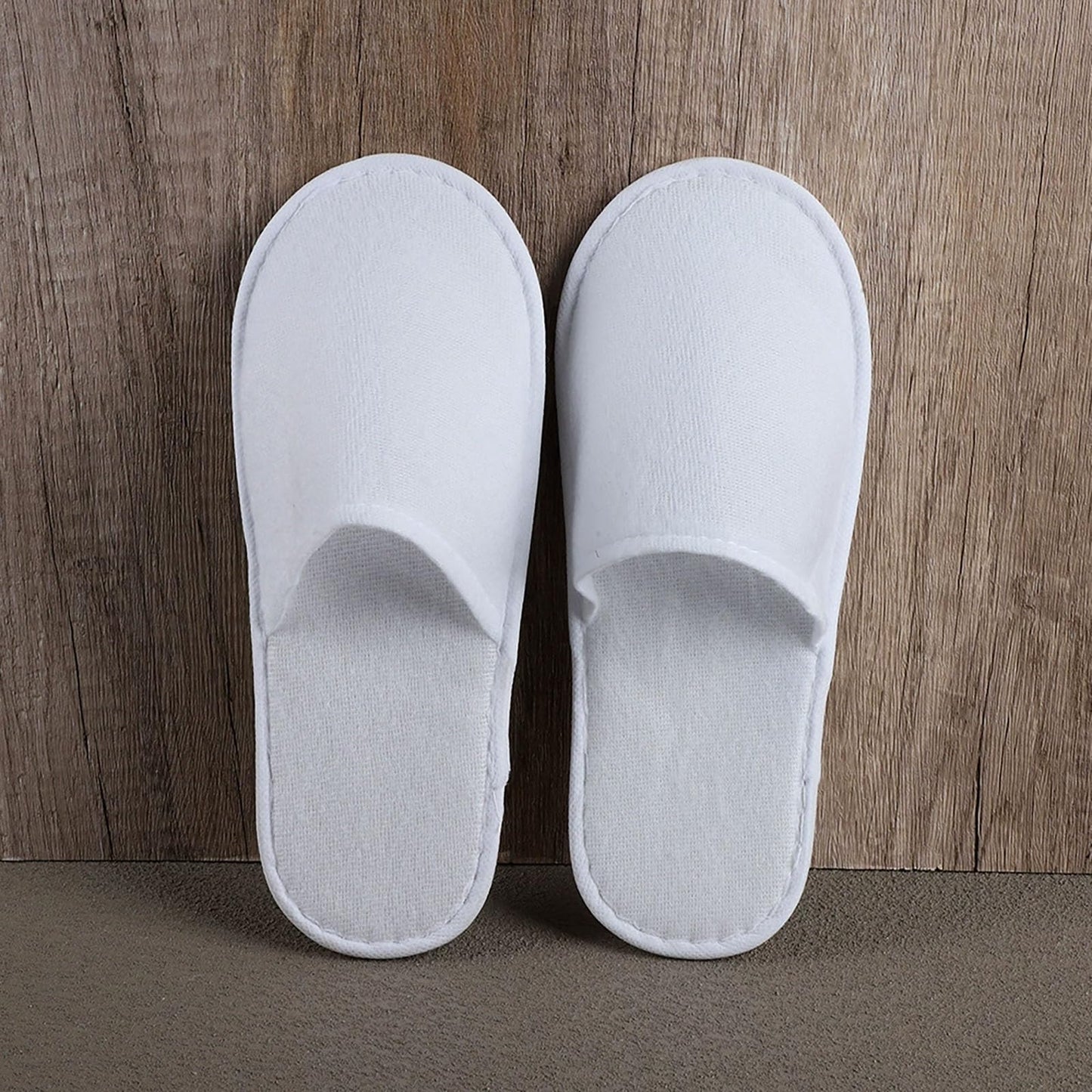 Nexboraque 30 Pairs 10.5 Inch Disposable Slipper for Guests, White Spa Slippers Bulk House Slippers Non Slip Closed Toe Travel Footwear for Hotel Guests Women Men, Medium