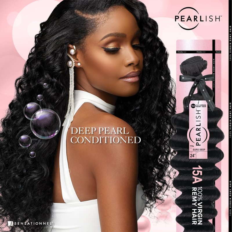 Sensationnel Pearlish bundle human hair - euro deep deep pearl conditioned 15a soft remy beauty supply sew in or glue on bundles (12 Inch, NATURAL)
