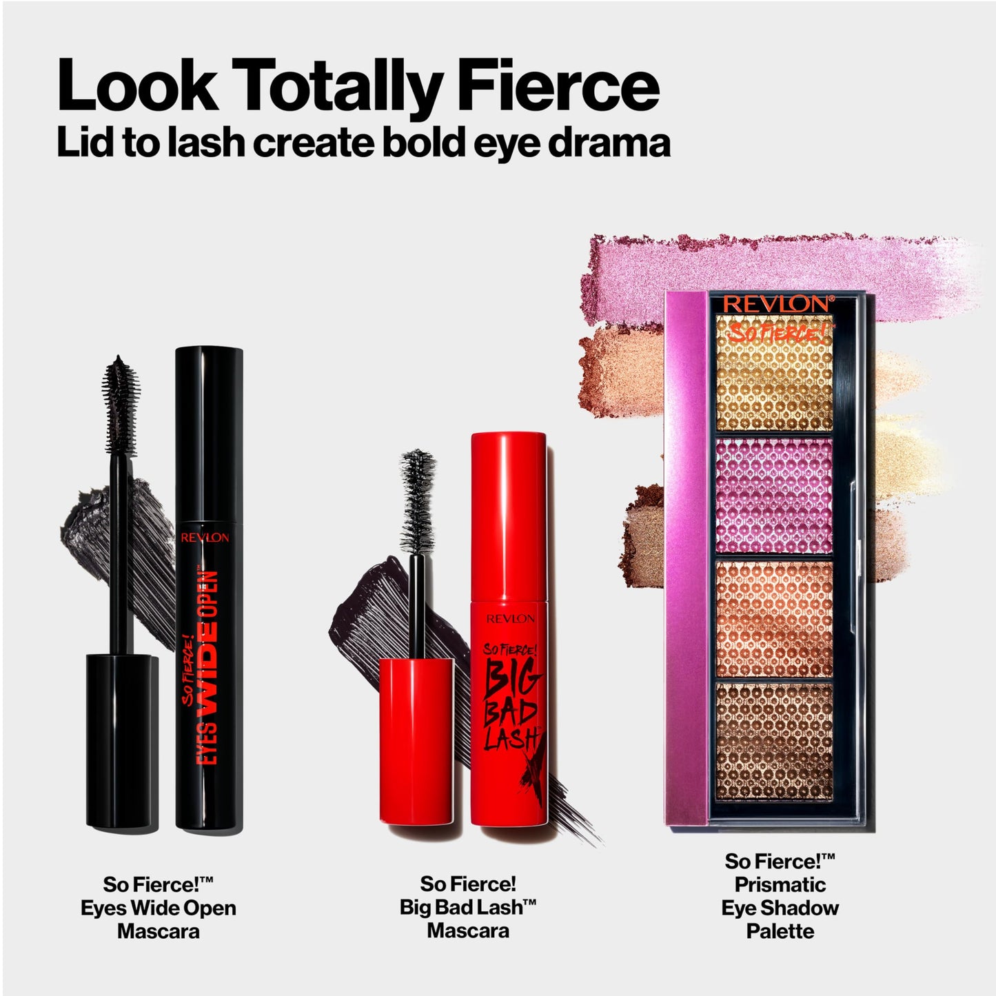 Revlon So Fierce Eyes Wide Open Mascara with Push-up Brush, For Volumizing & High Lifting Eyelashes, Smudge-proof, Flake Resistant, 102 Black, 0.24 fl oz