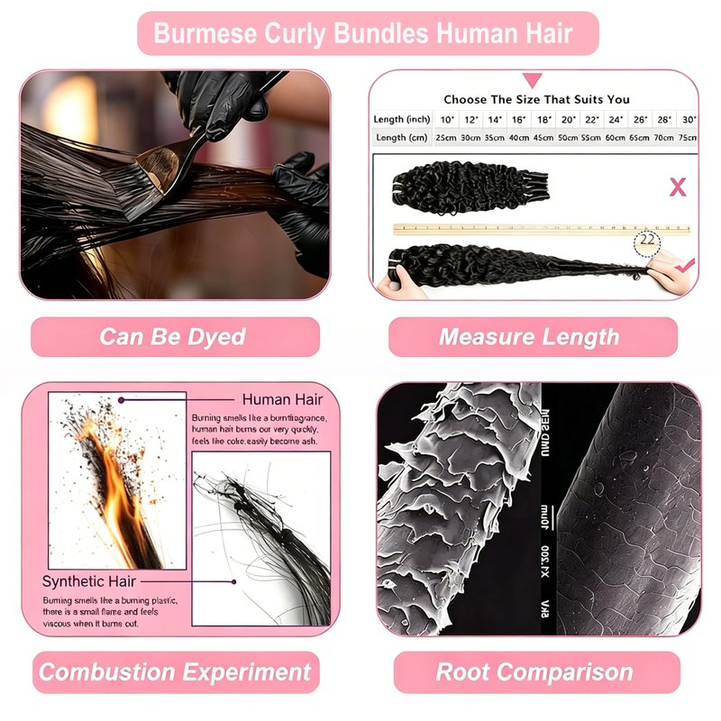 HEYKNOT Burmese Curly Bundles Human Hair 18 Inches 100% Unprocessed Quick Weave 3c4a Water Wave with Spiral Curly End Real Human Hair Extensions Natural Black