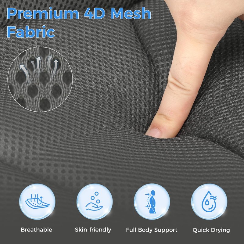 LOOWARTS Full Body Bath Pillow for Tub Ergonomic Bathtub Pillow for Neck and Back Support,4D Mesh Bathtub Cushion with 10 Non-Slip Suction Cups
