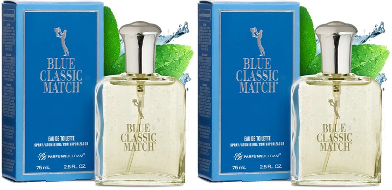 PB ParfumsBelcam Blue Classic Match CM Eau De Toilette Spray, Our Version of a Designer EDT, 75 ml (Pack of 2)