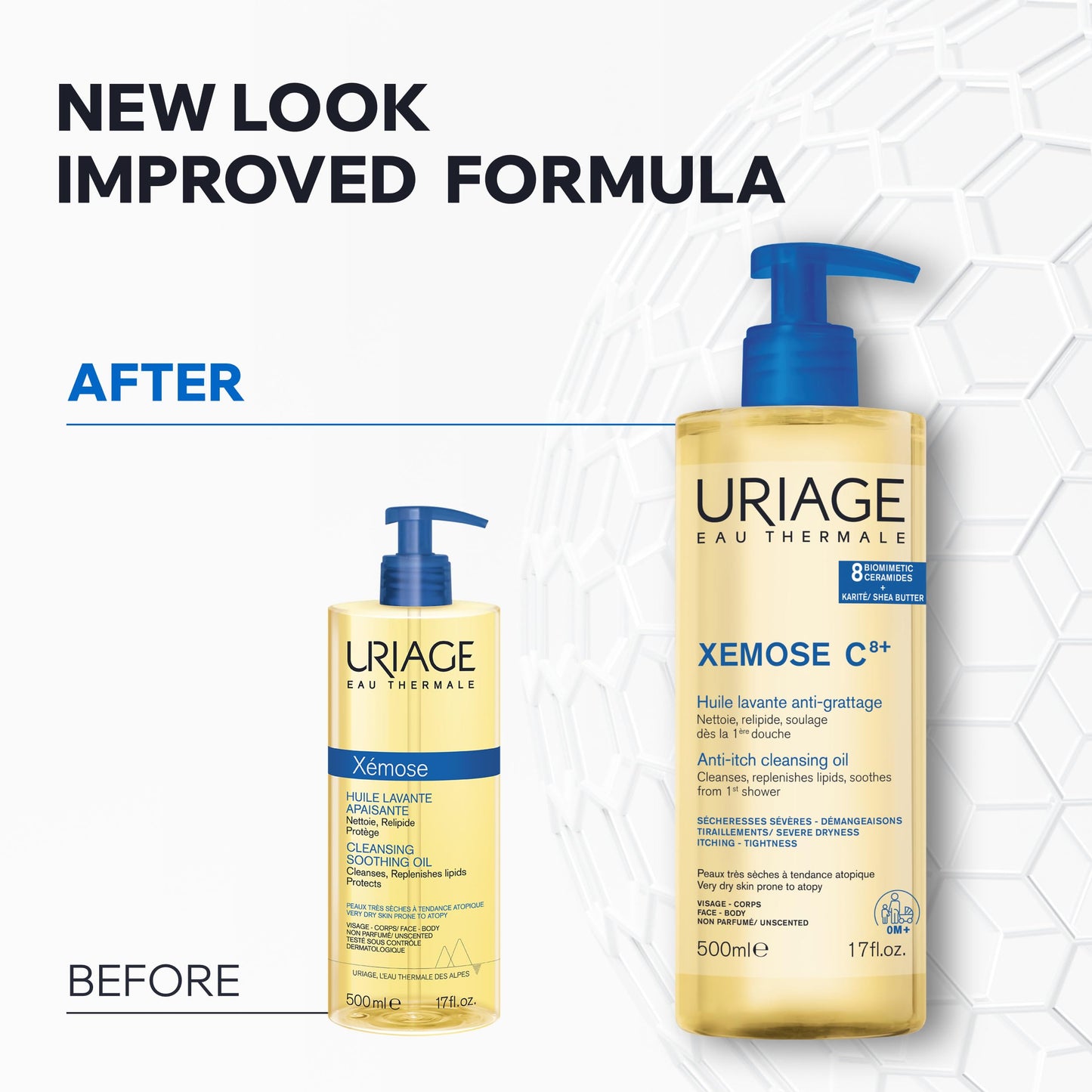Uriage Cleansing Oil With Glycerin 25%, 2-In-1, Gently Cleanses & Moisturizes, Foaming Shower Oil For The Whole Family, Face & Body, Lovely Fragrance, Soap-Free, Physiological Ph, Sensitive Skin