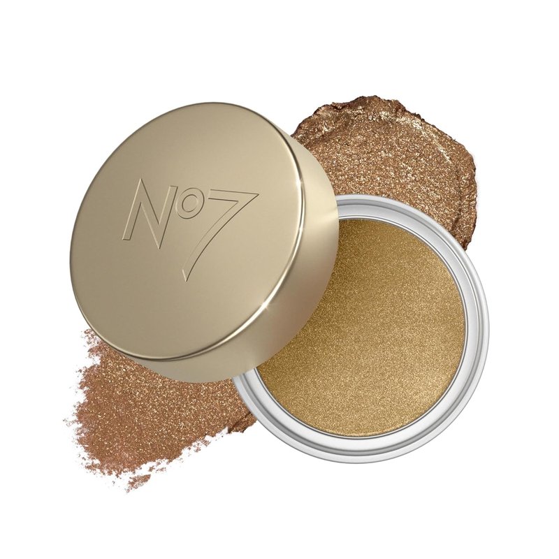 No7 Gilded Glimmer Cream Eyeshadow - Buildable Shimmer for Bold Color - Silky Long-Wear Makeup | Candlelight (3.4g)
