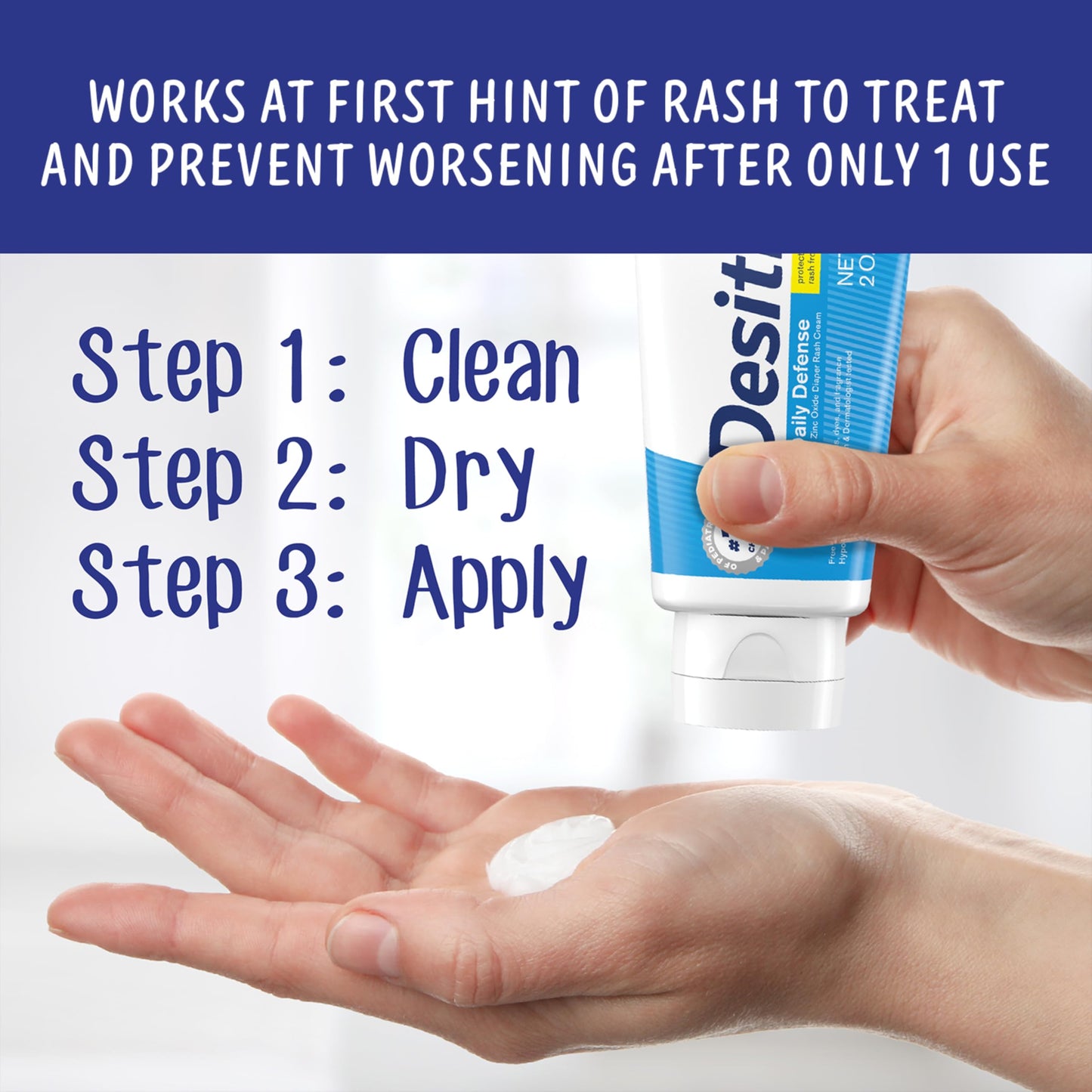 Desitin Daily Defense Baby Diaper Rash Cream with 13% Zinc Oxide Barrier Cream to Treat, Relieve & Prevent Diaper Rash, Hypoallergenic, Dye-, Phthalate- & Paraben-Free, 4 oz, 6 Pack