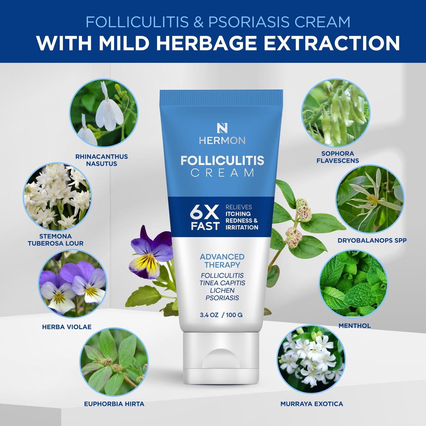 Hermon Folliculitis Cream: Effective for Folliculitis Scalp Face and Body 2Packs