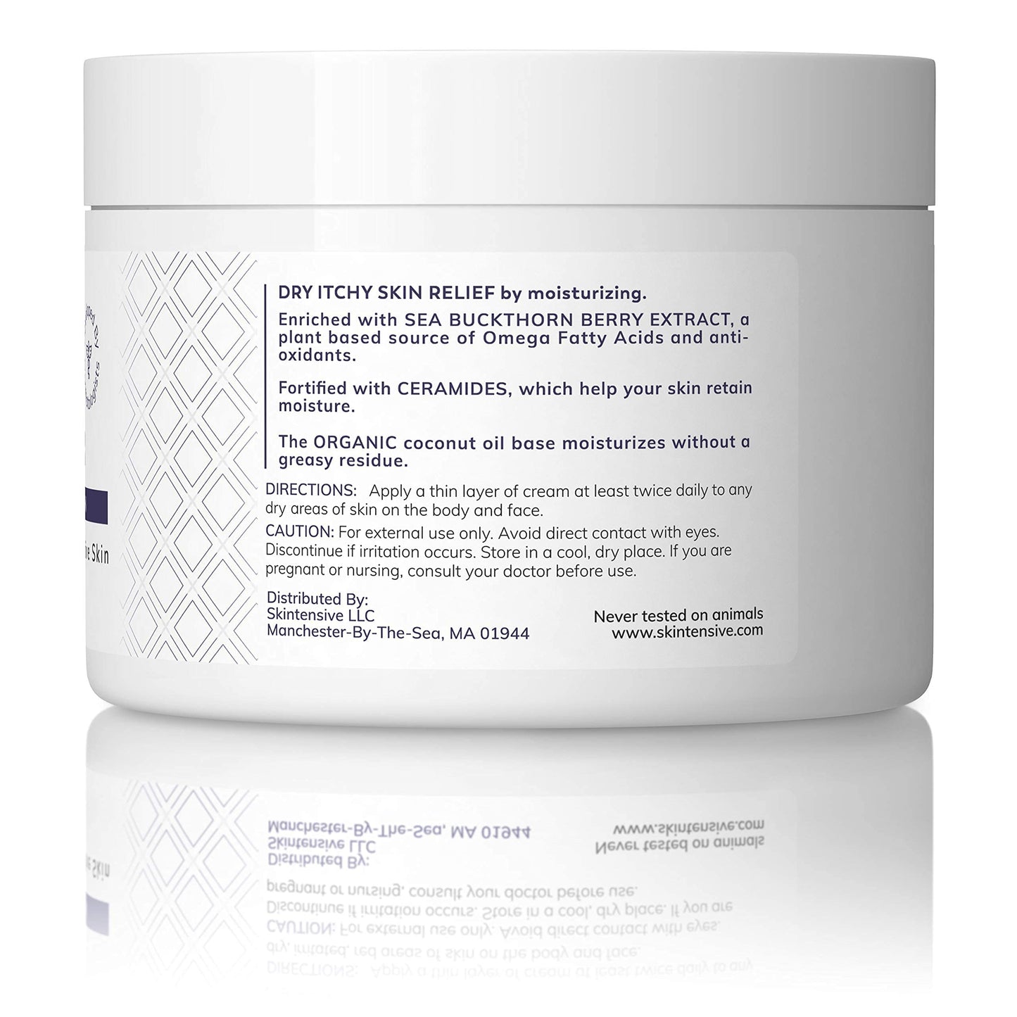 SKINTENSIVE Body Butter with Sea Buckthorn Extract - Organic Coconut Oil Body Butter Ointment for Eczema-Prone Skin, 8 oz