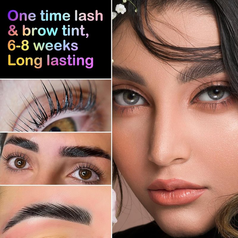Libeauty Eyelash Color Kit - Black Volumizing Treatment for DIY Salon & Home Use | Natural Eyebrow Coloring