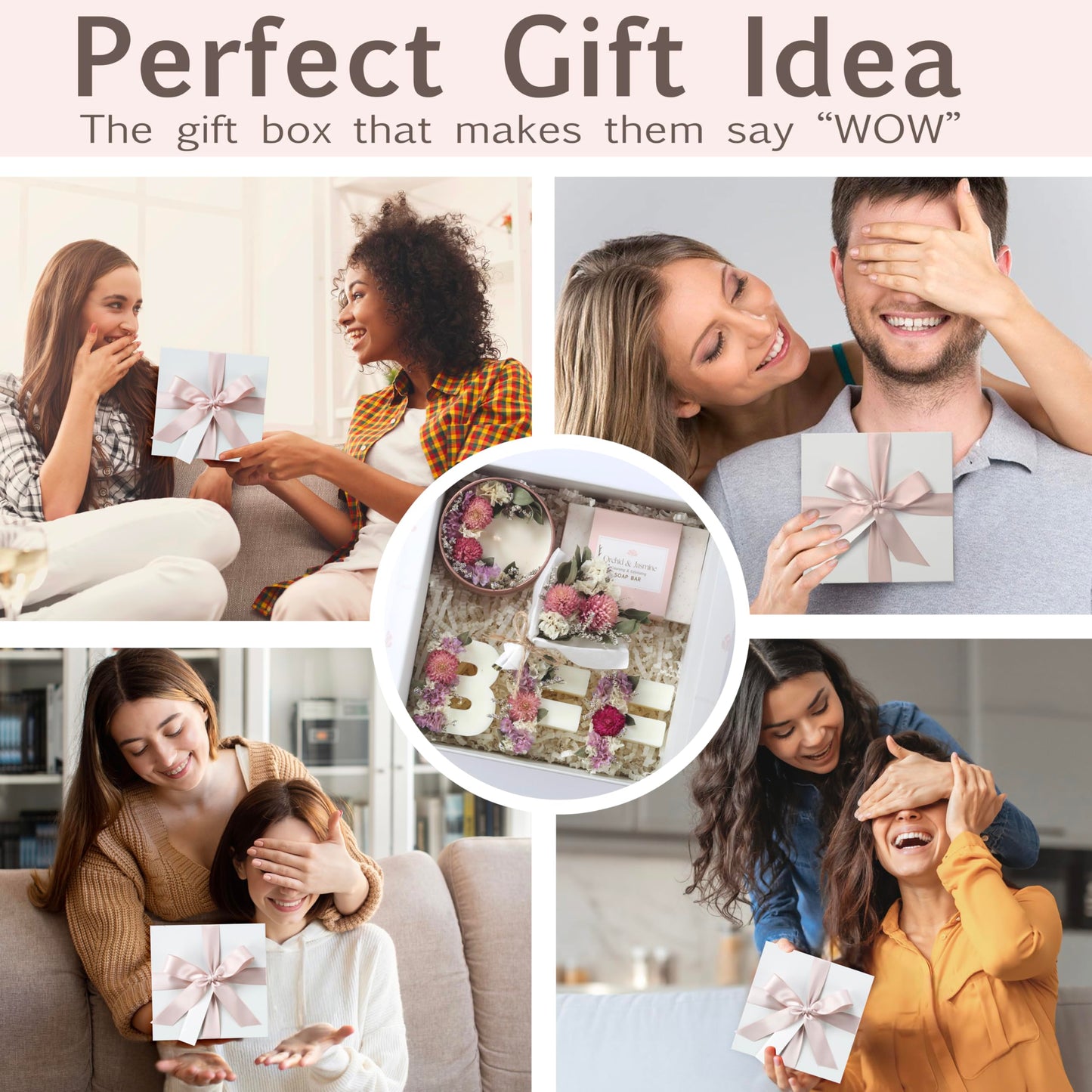 LaurGifts Best Friend Gift Box for Women – Luxury BFF Birthday, Thoughtful Friendship Present for Bestie, Soul Sister or Bridesmaid – Ready to Gift Orchid & Jasmine Keepsake