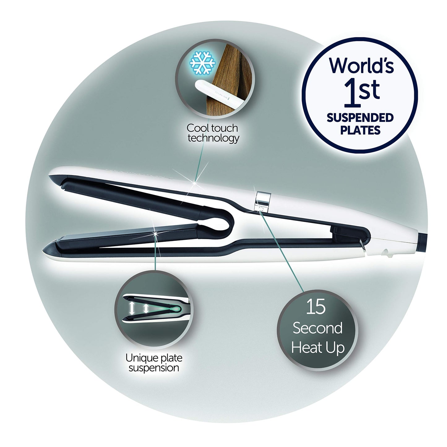 Remington 1 3/4" Flat Iron, Hair Straightener with Anti-Static Technology, 30-Second Heat Up & 60 Minute Auto Shut-Off, 30% Longer Ceramic Floating Plates, Titanium + Ceramic Coating.