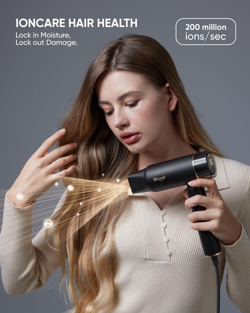 Apex Foldable Travel Hair Dryer - Mini Lightweight Design | 200 Million AquaGlow Negative Ions, Kid-Safe Mode