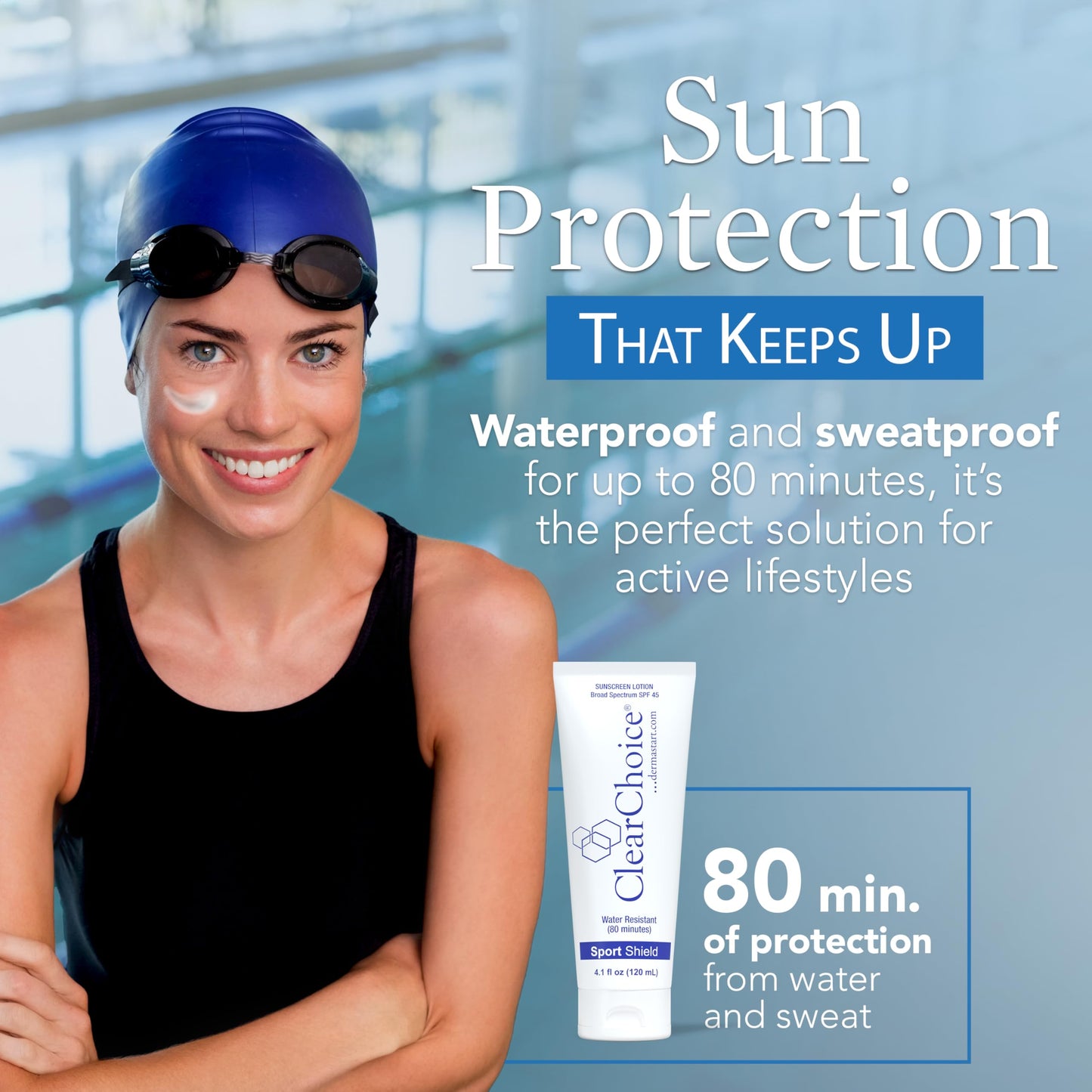 ClearChoice Sport Shield SPF 45 Zinc Oxide Mineral Face Sunscreen, 4 Fl Oz