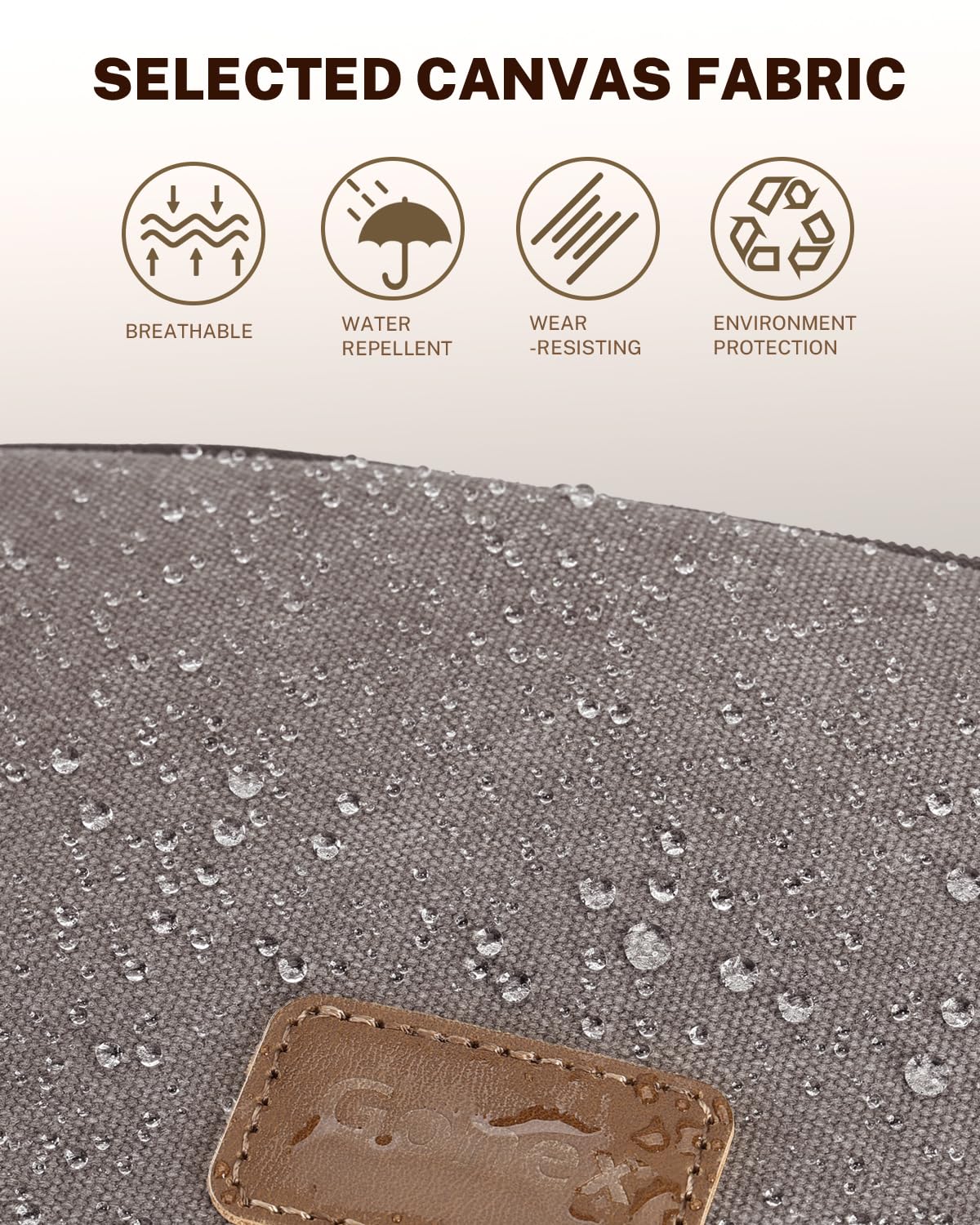 Gonex Travel Toiletry Bag for Men, Water Resistant Canvas Wide Open Shaving Bag with Wet Dry Compartment, Travel Essentials Toiletries Organizer, Grey