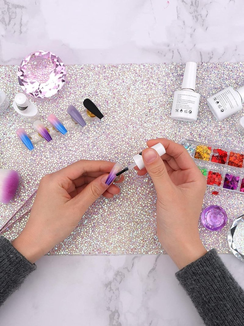 EBANKU Shiny Nail Table Mat, Hand Rest Pad for Manicure, Washable Portable Cushion Pillow, Salon Practice Hand Holder
