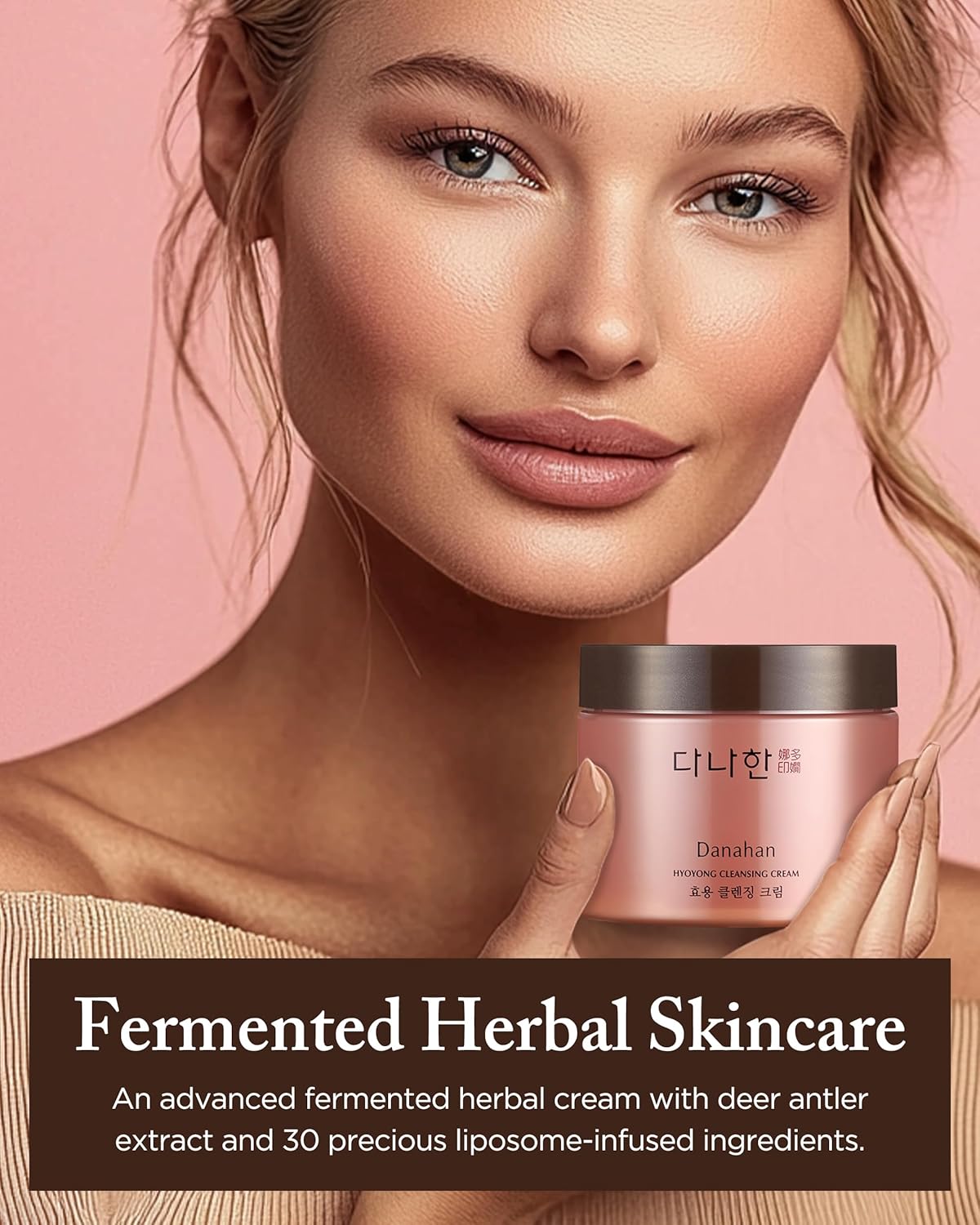 Danahan Fermented Herbal Cleansing Cream - Makeup-Melting Cleanser with Deer Antler & 30+ Botanicals | 9.47 oz