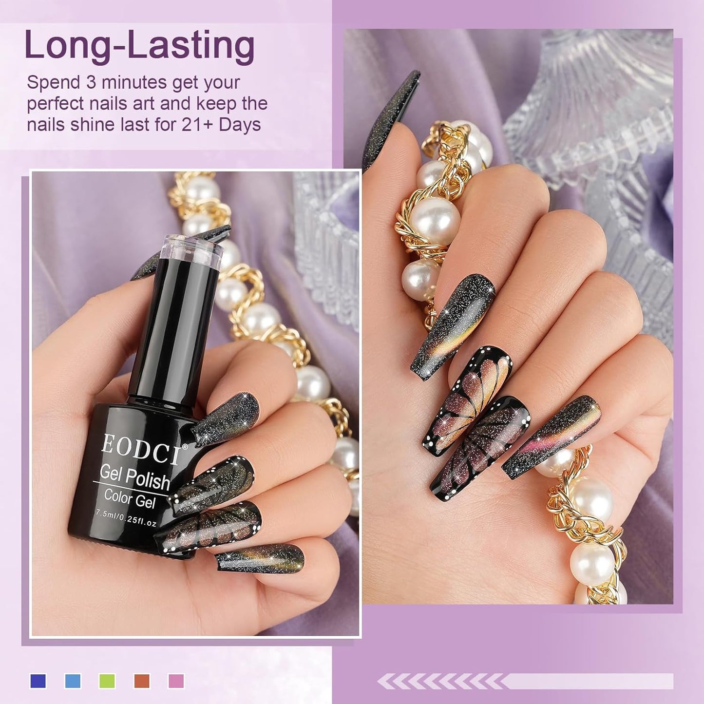 Cat Eye Gel Nail Polish Set - 9D Galaxy Chameleon Effect | 7.5ml x 6 with Magnet Stick for DIY Nail Art