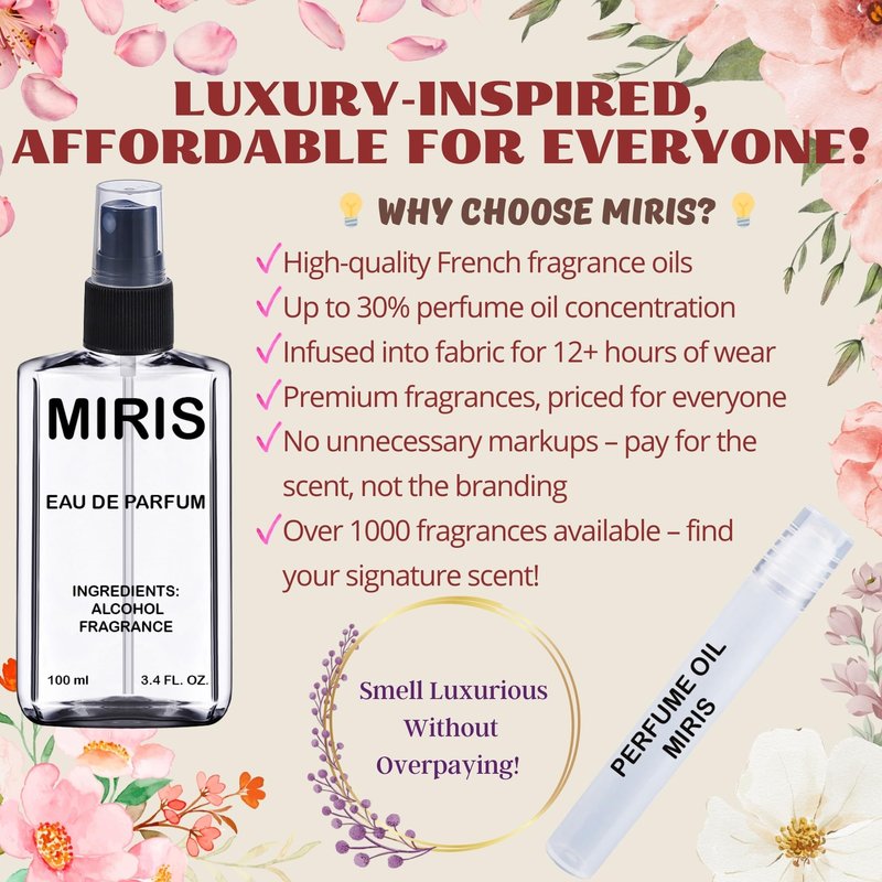 MIRIS No. 1197, Inspired by Blossom, Long-Lasting Eau de Parfum for Women, Spray 3.4 Fl Oz / 100 ml