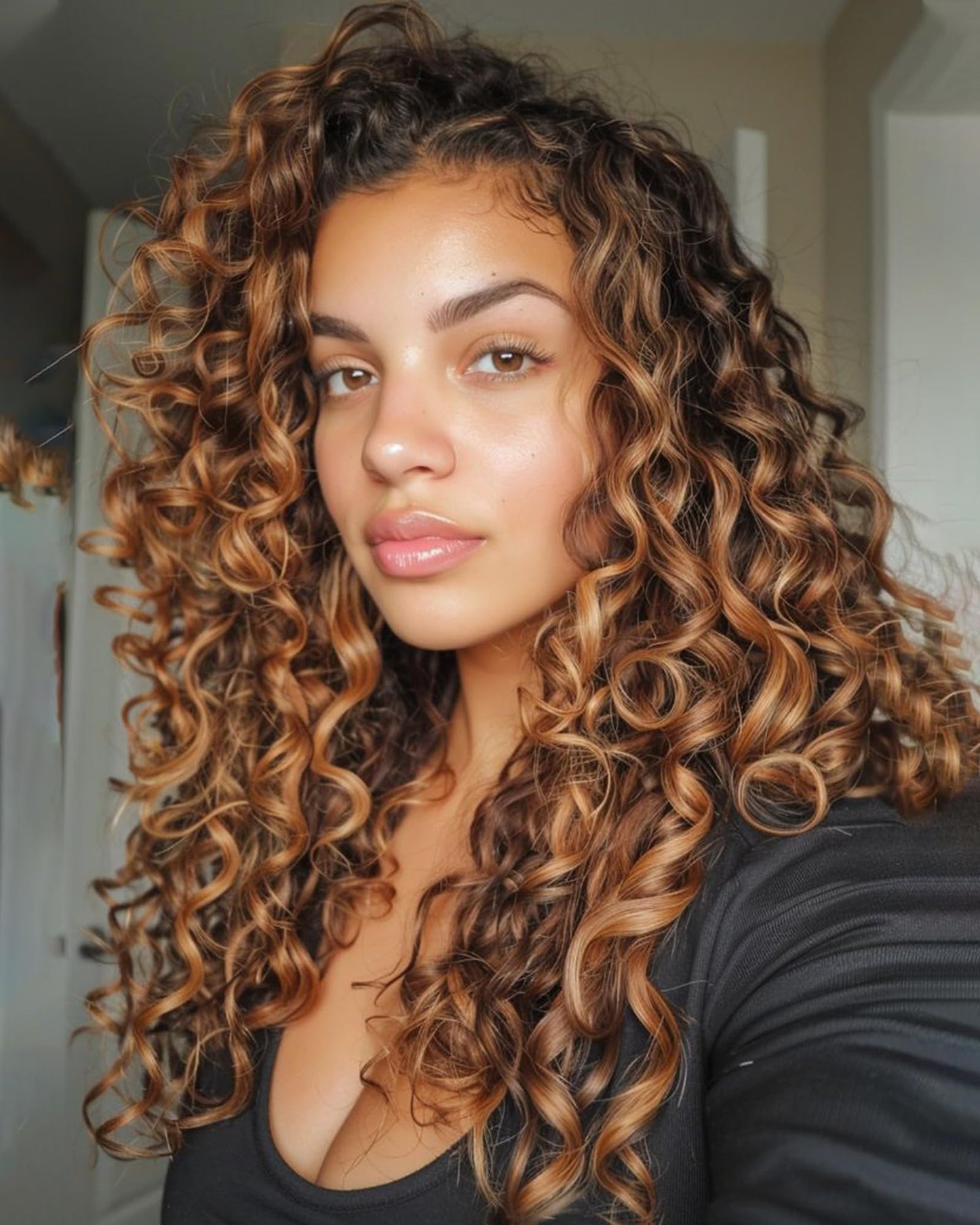 18 Inch Ocean Wave Crochet Hair 7 Packs Deep Wave Crochet Braids Brown Ombre126 Strands Wavy Curly Braiding Hair Crochet Hair Extensions for Women