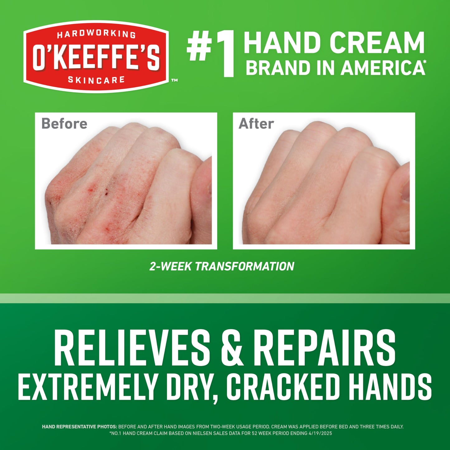 O'Keeffe's Working Hands Hand Cream for Extreme Dryness, 7 oz Tube, 2-Pack