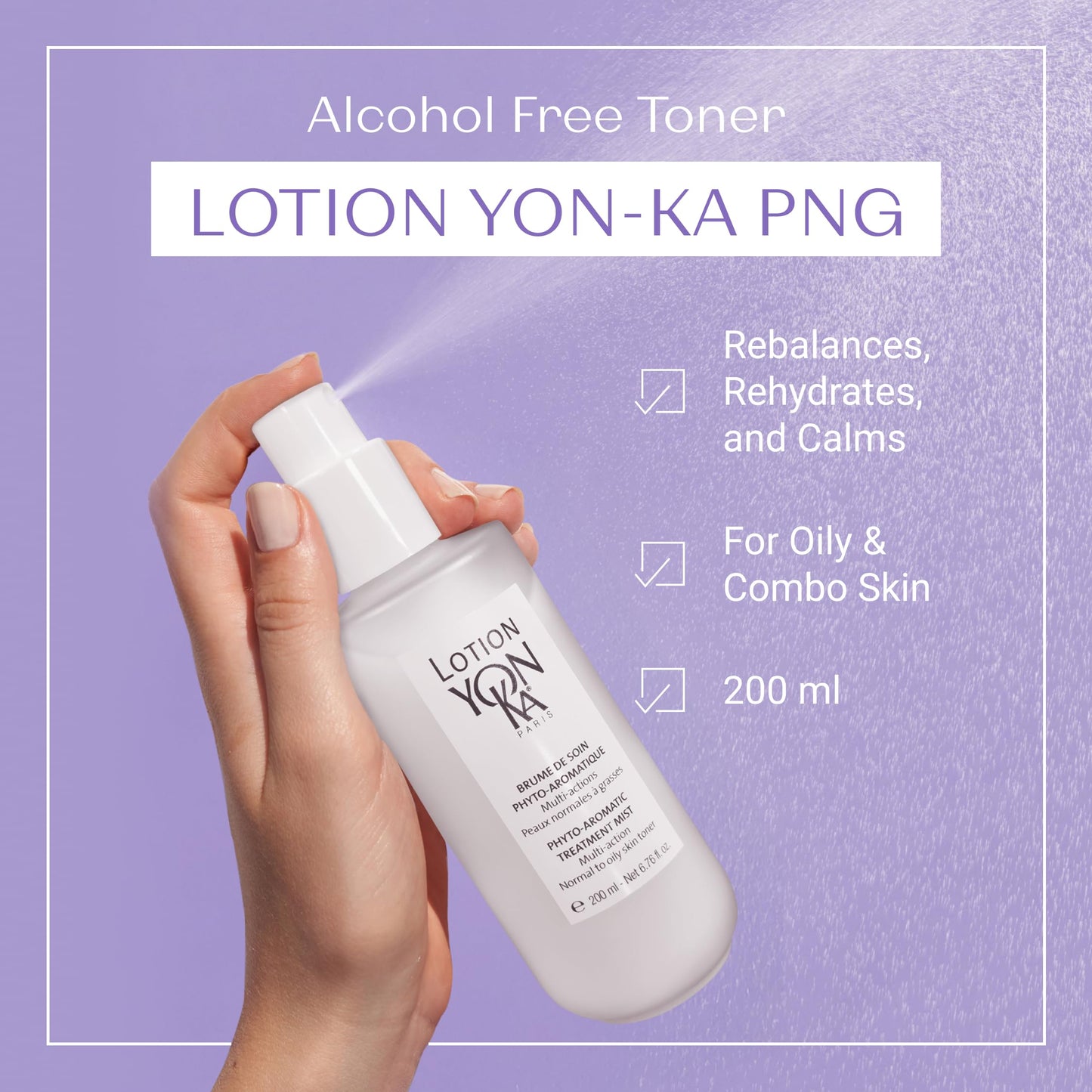 Yonka Lotion PNG Toner | Refreshing Daily Face Mist with Botanical Essential Oils, Aloe Vera & Rosemary | Hydrates, Soothes & Mattifies | Alcohol-Free Toner for Normal to Oily Skin | 6.76 fl oz