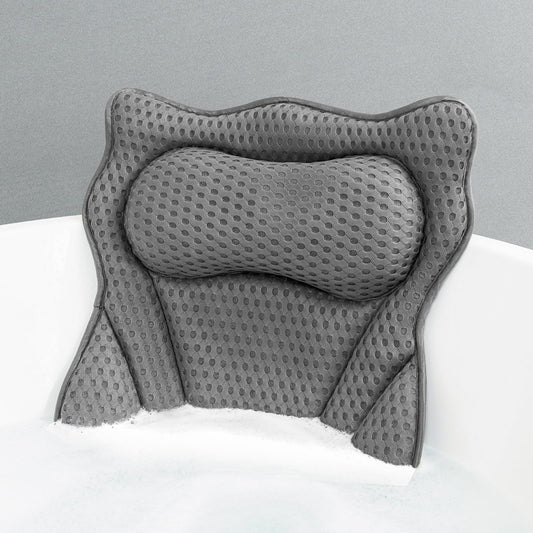 MTDLYICE Bath Pillow, Bath Pillows for Tub Neck and Back Support, Soft 4D Air Mesh Bathtub Pillow 16.5 x 17.3 INCH, with 6 Powerful Suction Cups, Bath Accessories Relaxing Gifts for Women (Lake Blue)