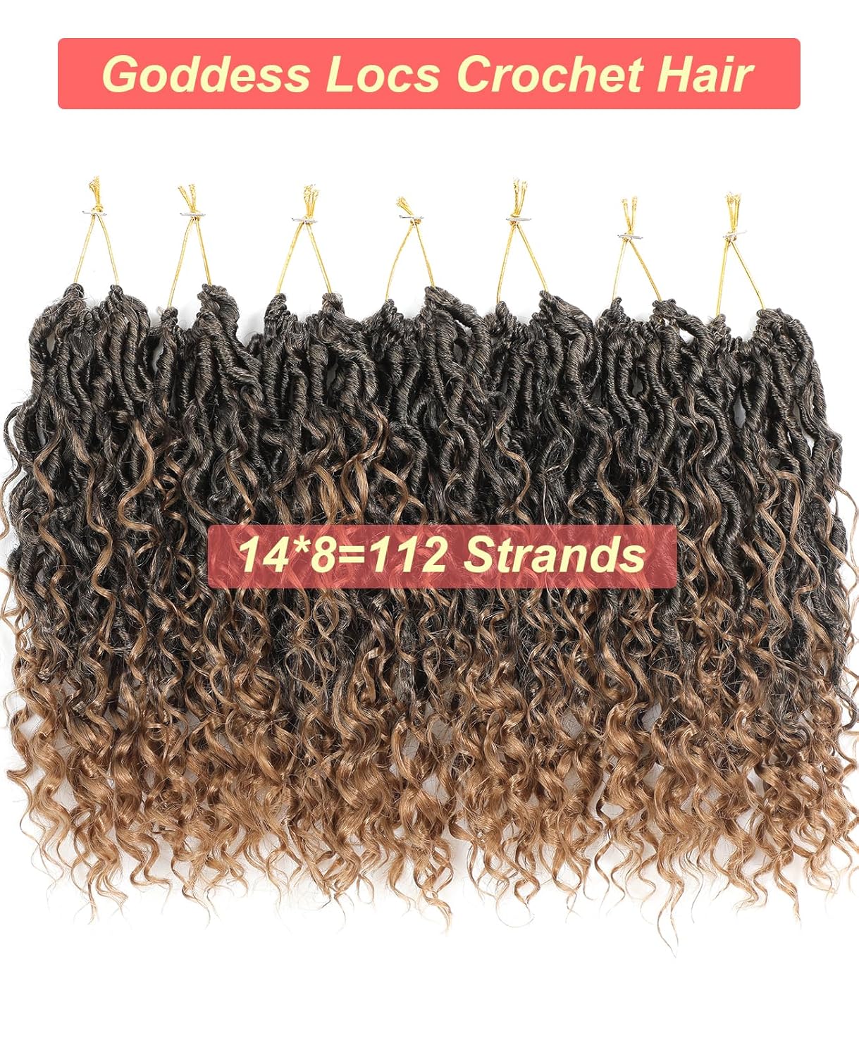 Goddess Locs Crochet Hair - 10 Inch Ombre Blonde Boho Style | Pre-Looped with Curly Ends