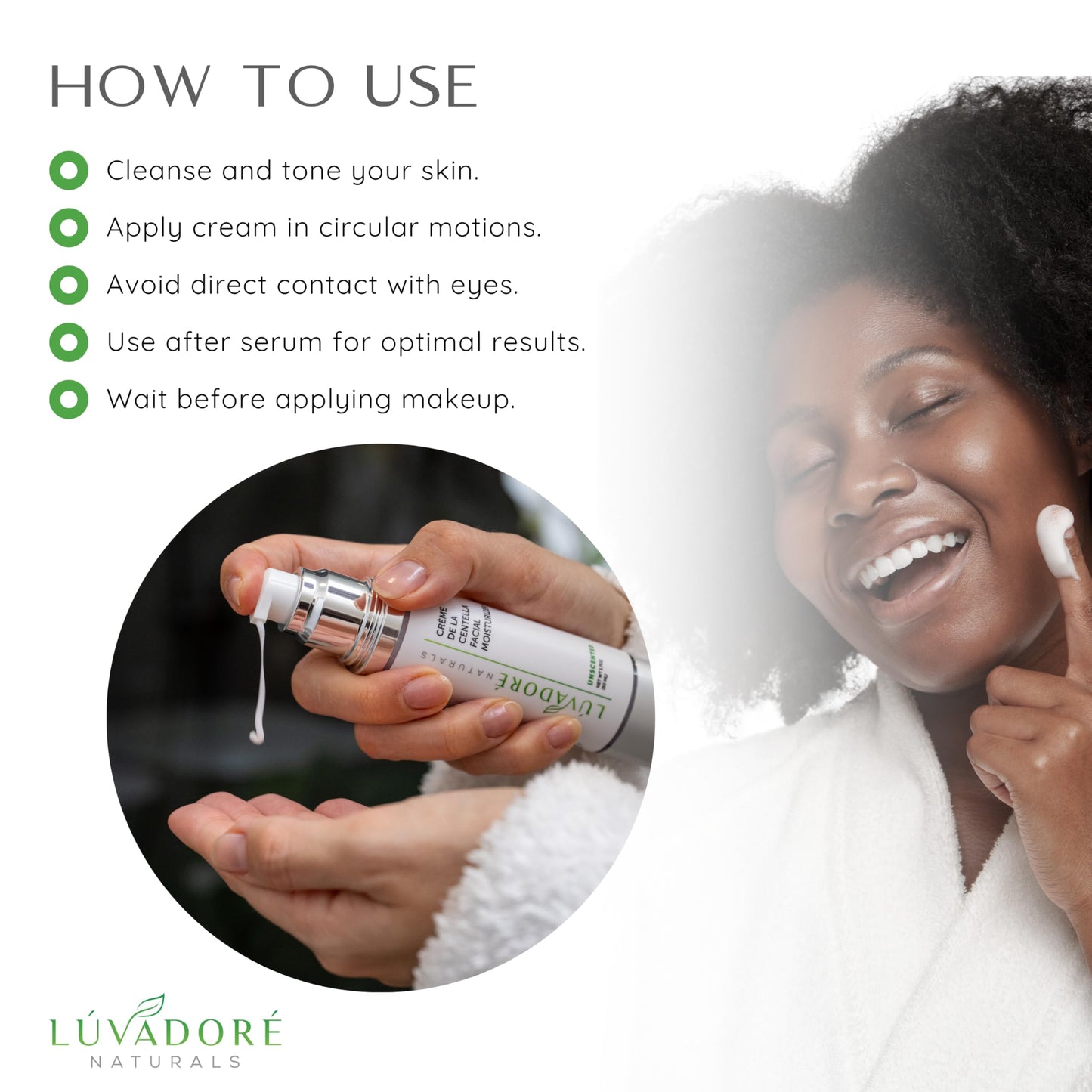 Luvadore Naturals Crème De La Centella Moisturizer – Hydrating & Repairing Centella Soothing Cream with Aloe, Shea Butter & Green Tea, Thick Moisturizer for Face (50ml)
